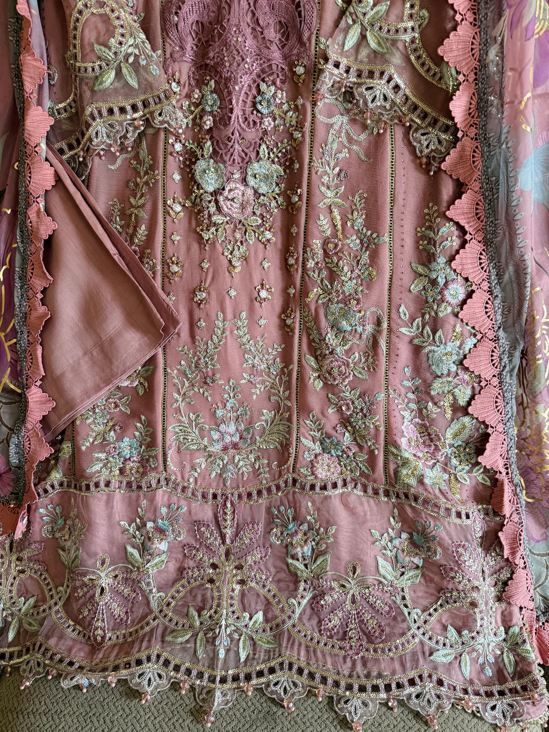 Elaf Heritage Heavy Embroidered Chiffon Festive Ensemble 1313