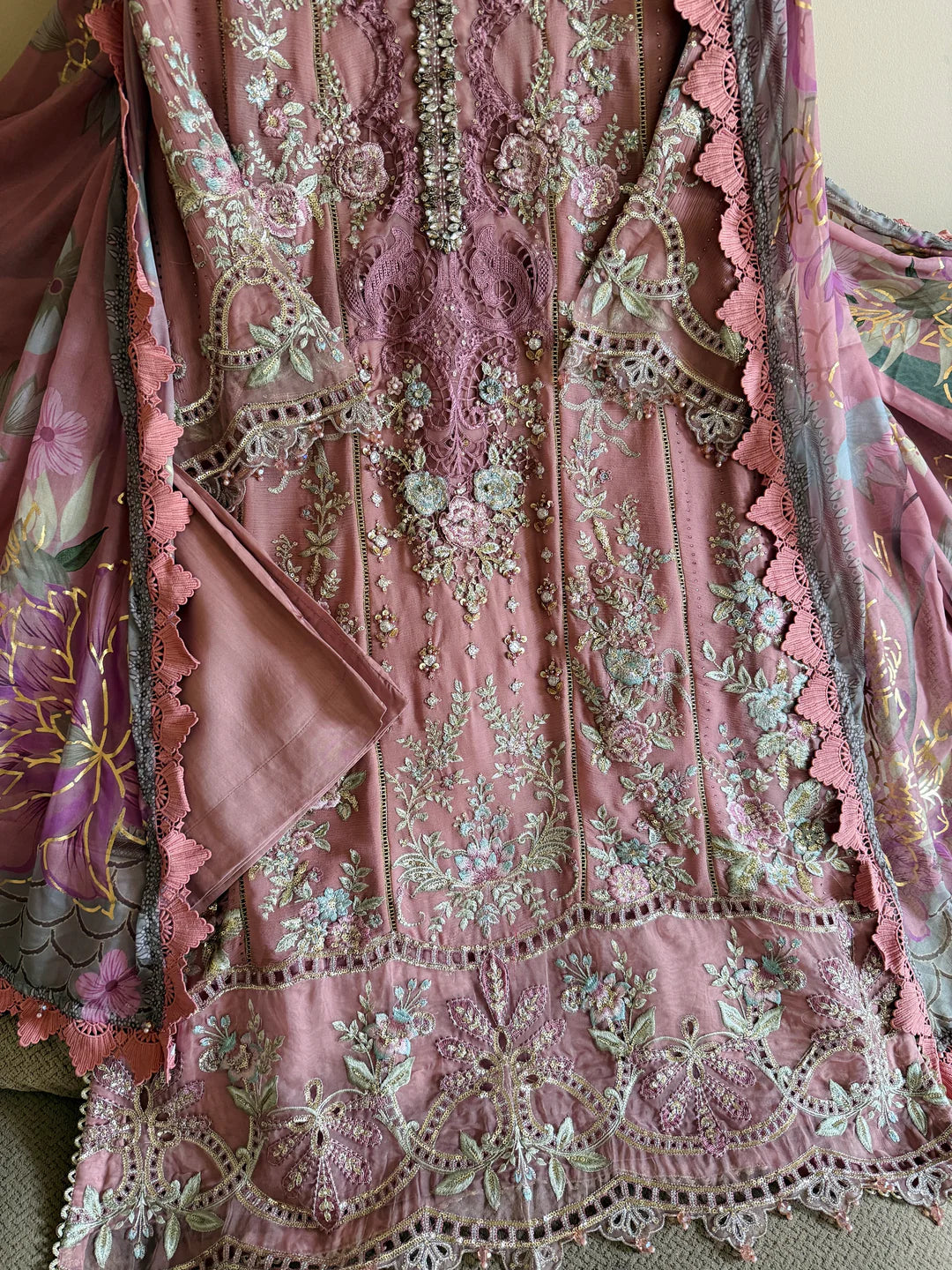 Elaf Heritage Heavy Embroidered Chiffon Festive Ensemble 1313