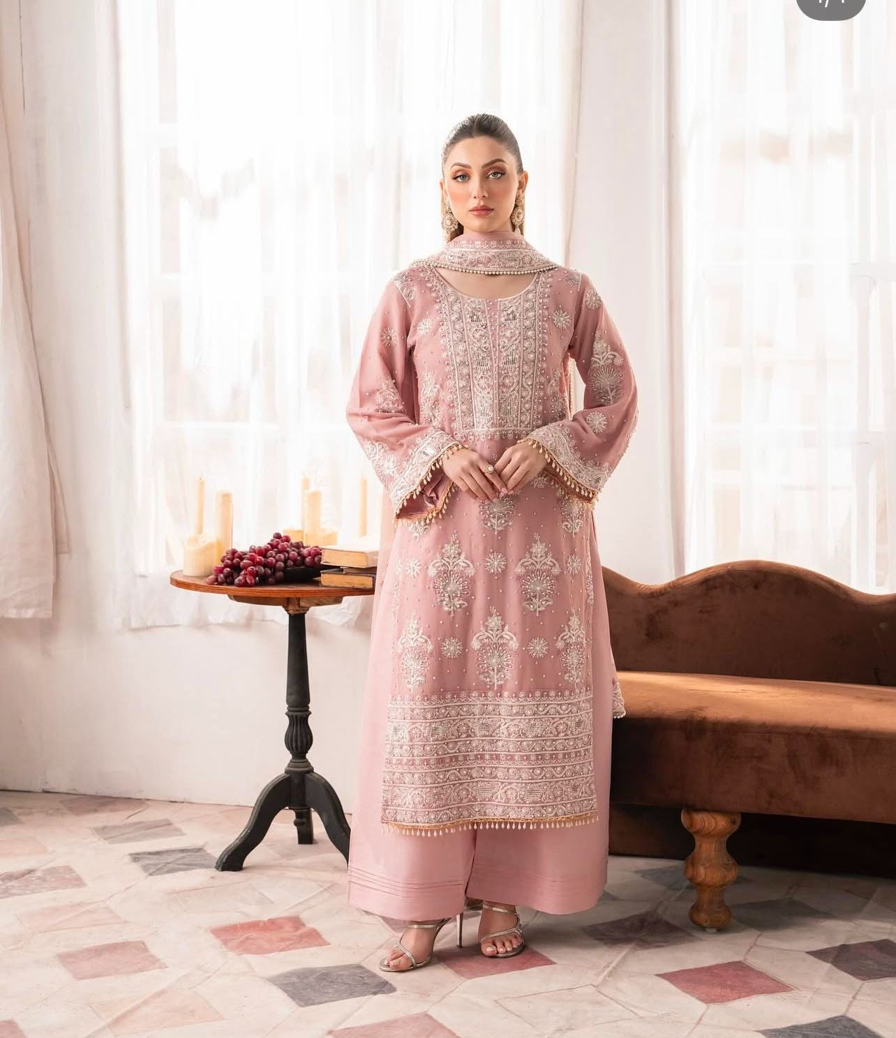 Eid premium 3 piece fancy kurti set 23460