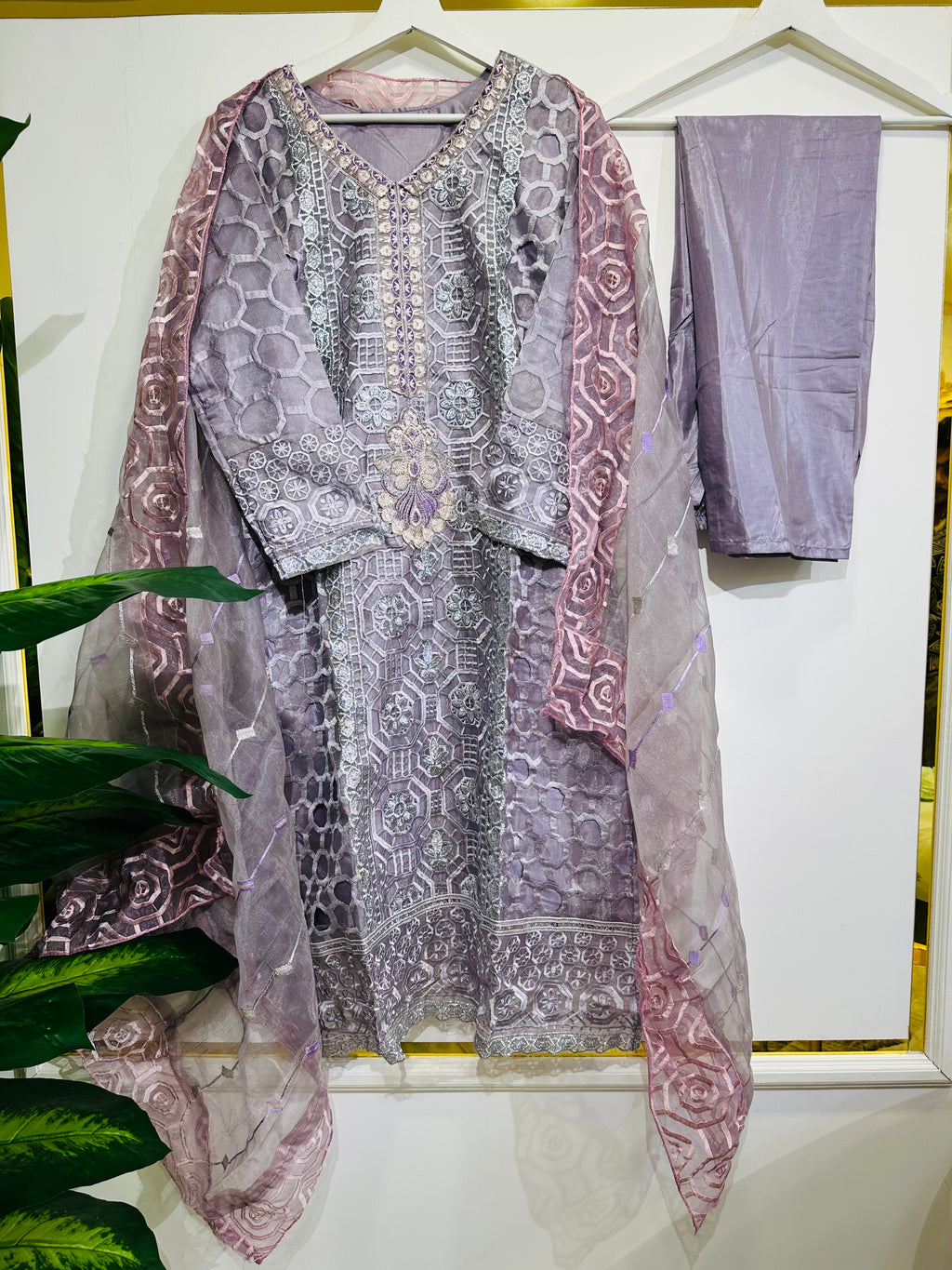 Eva's cut work Organza Formal