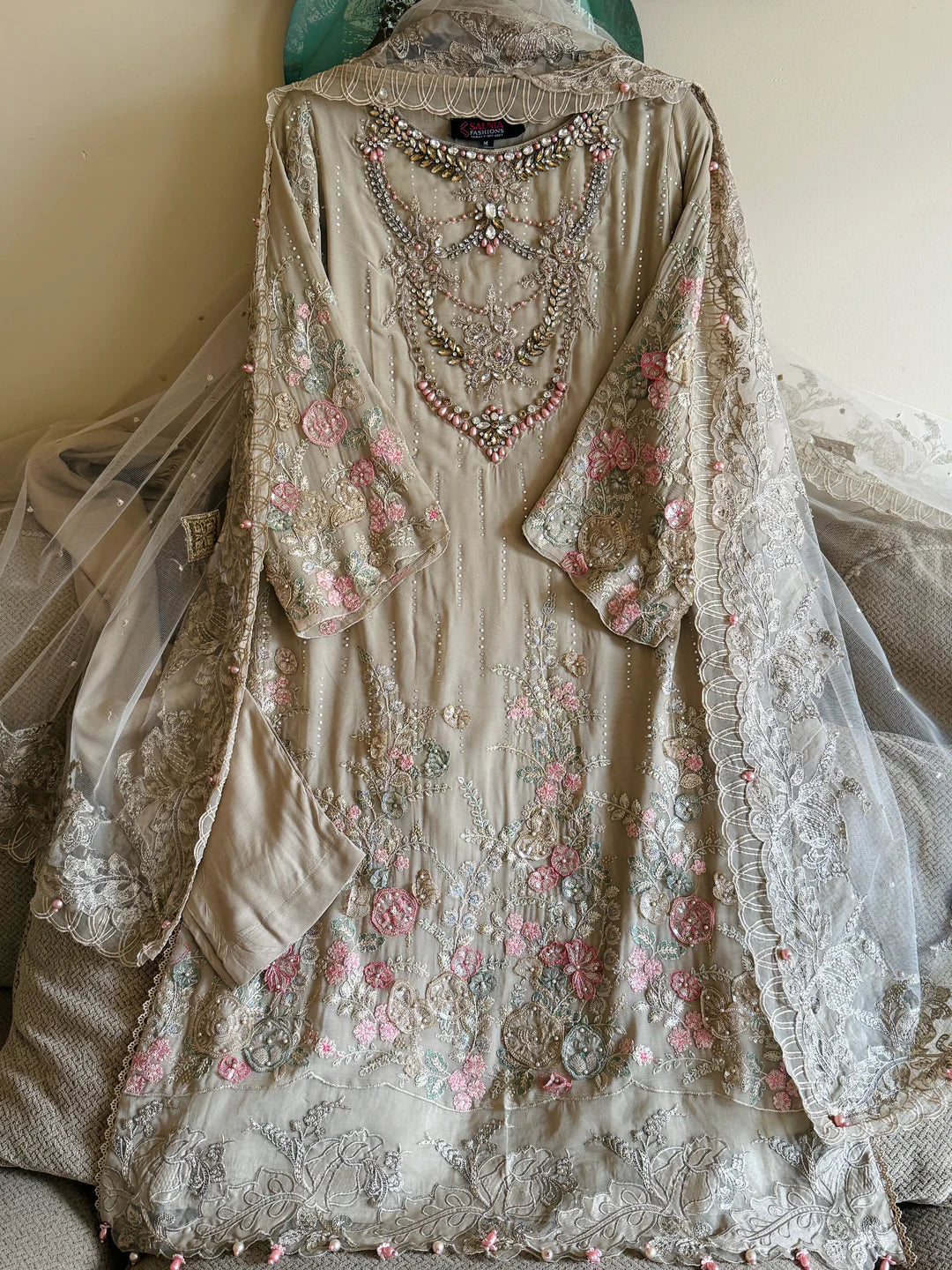 Fahim Heritage Heavy Embroidered Chiffon Festive Ensemble 1313