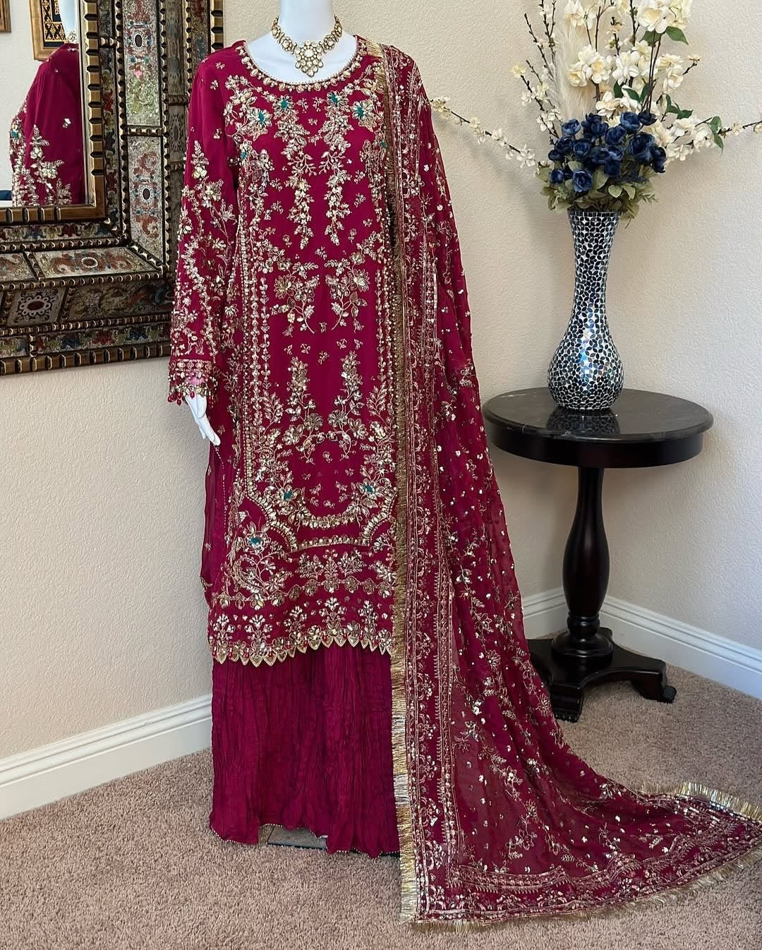 Regal Heritage Heavy Embroidered Chiffon Festive Ensemble 1313