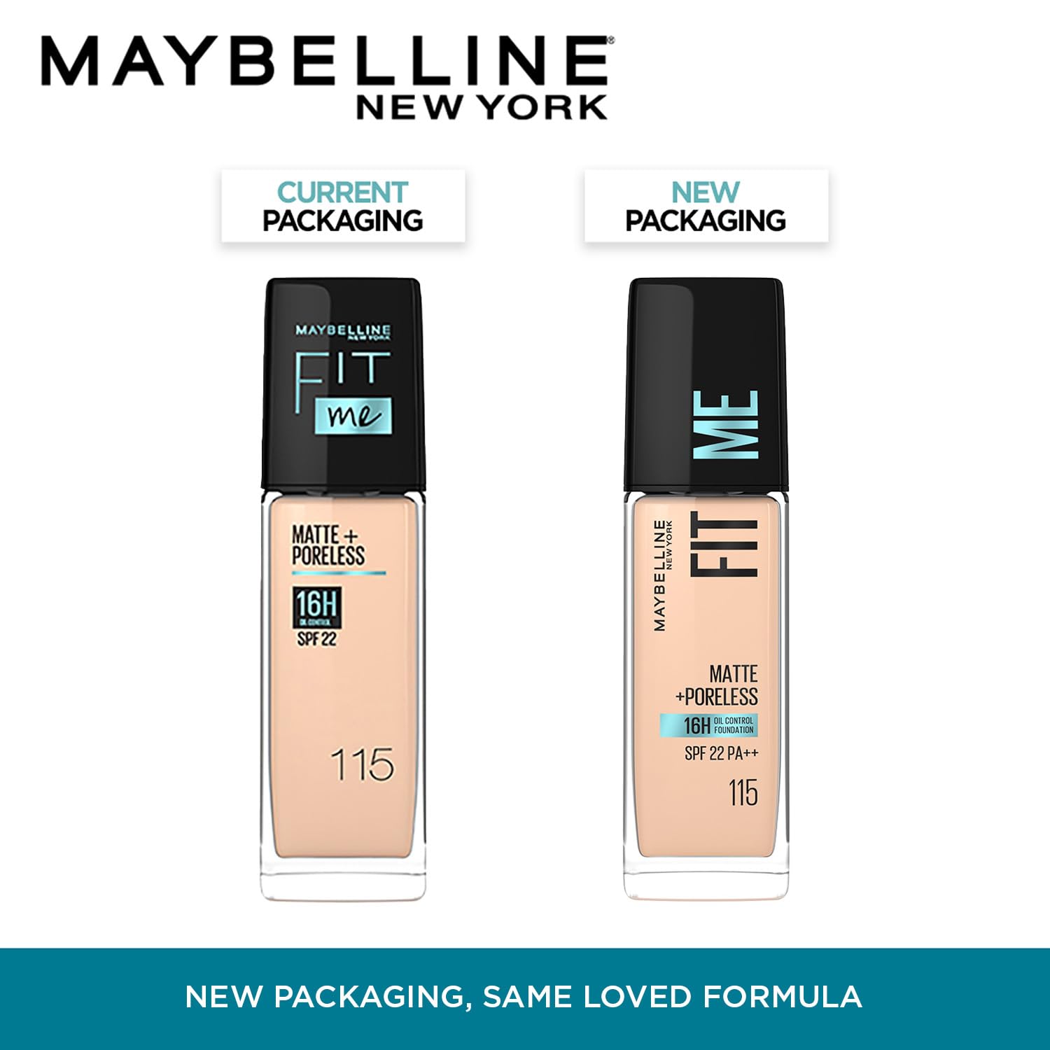 Maybelline New York Fit Me Matte+Poreless 16H Oil Control Foundation with SPF 22 (30ml)