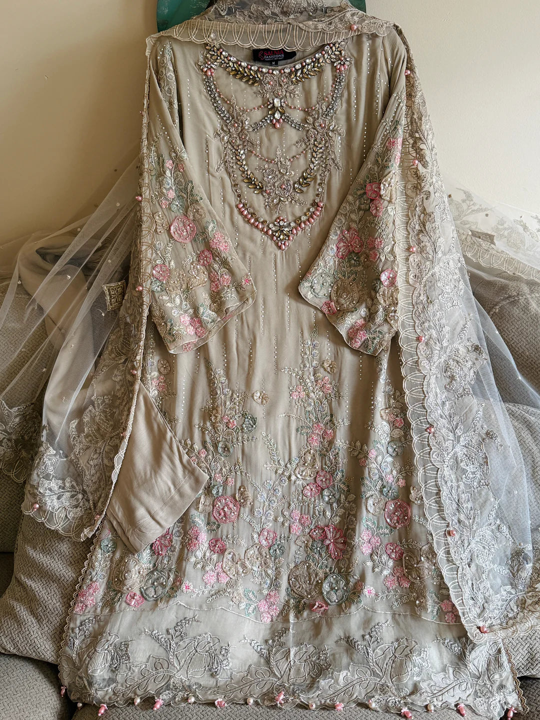 Fahim Heritage Heavy Embroidered Chiffon Festive Ensemble 1313