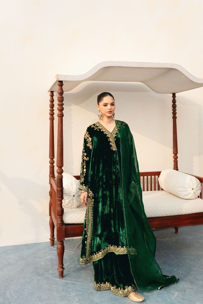 Premium Velvet Embroidered Kurti Palazzo Set with Georgette Dupatta
