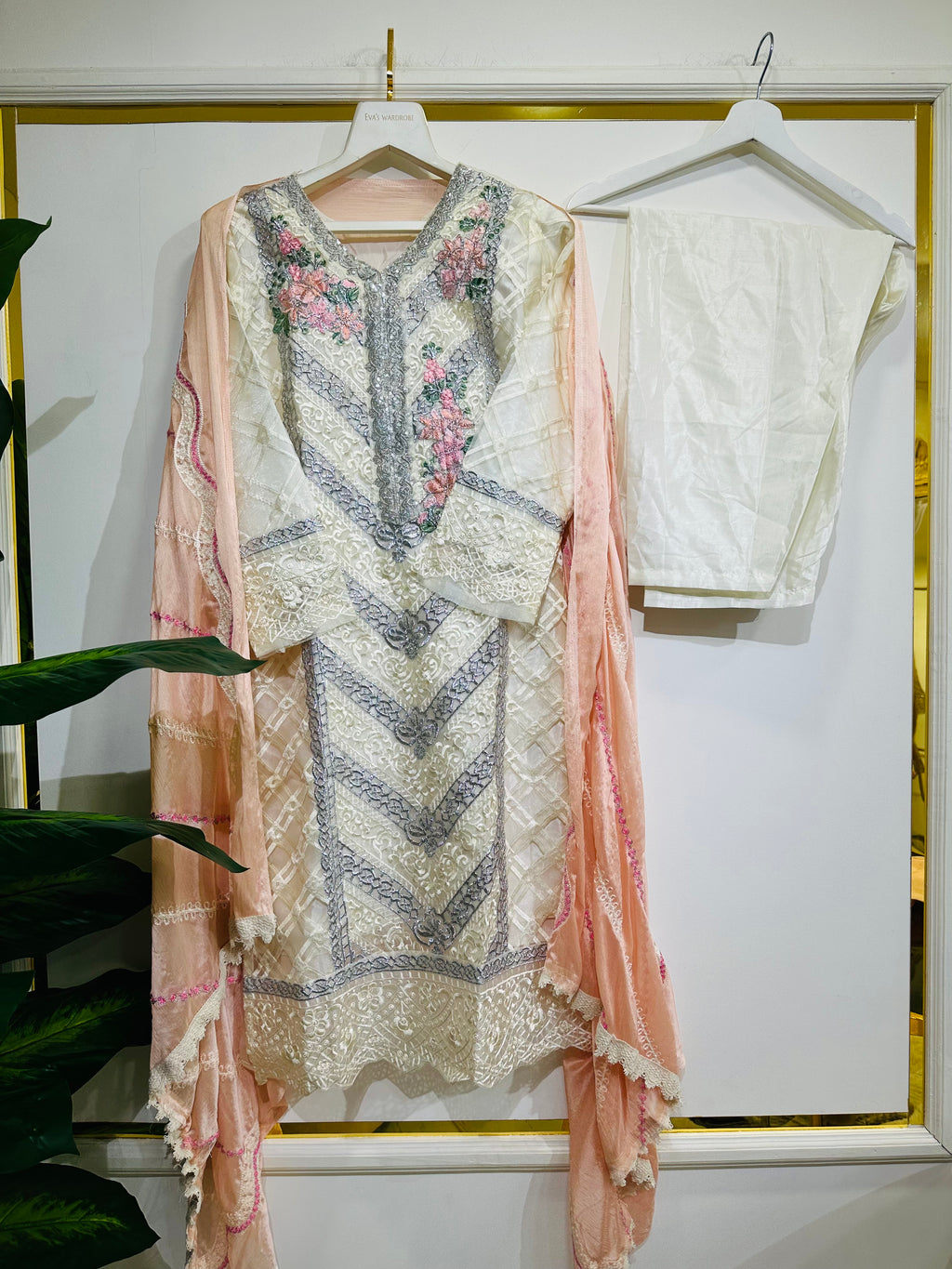 Eva's Silver mix Organza Formal