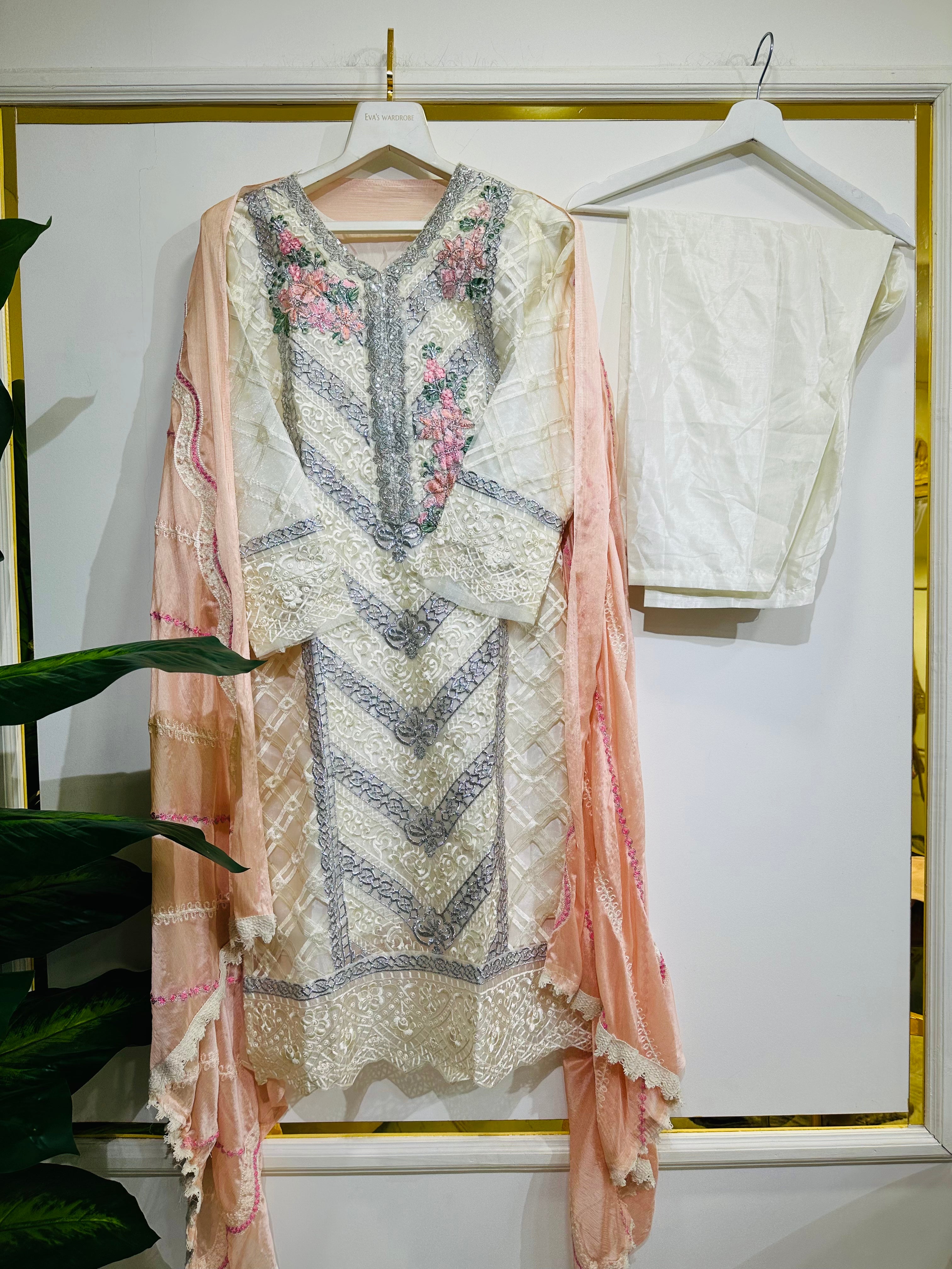 Eva's Silver mix Organza Formal