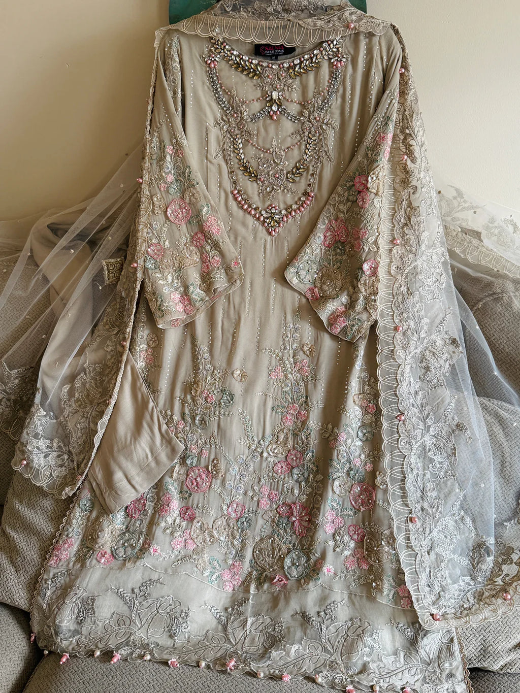 Fahim Heritage Heavy Embroidered Chiffon Festive Ensemble 1313