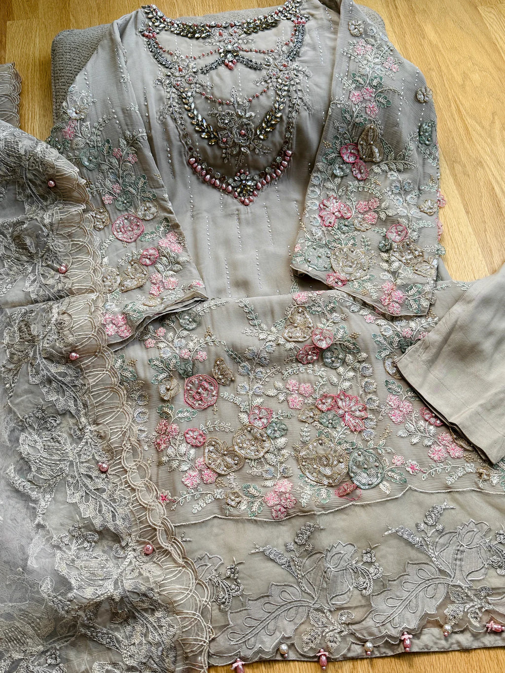 Fahim Heritage Heavy Embroidered Chiffon Festive Ensemble 1313