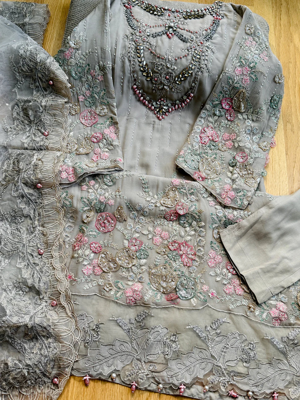 Fahim Heritage Heavy Embroidered Chiffon Festive Ensemble 1313