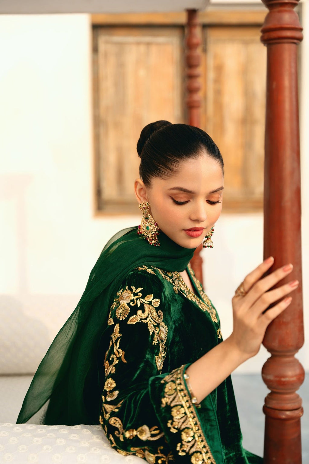 Premium Velvet Embroidered Kurti Palazzo Set with Georgette Dupatta