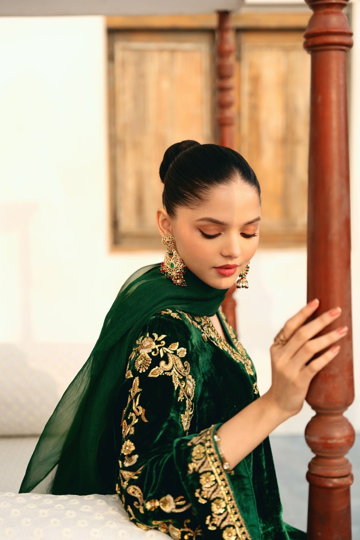 Premium Velvet Embroidered Kurti Palazzo Set with Georgette Dupatta
