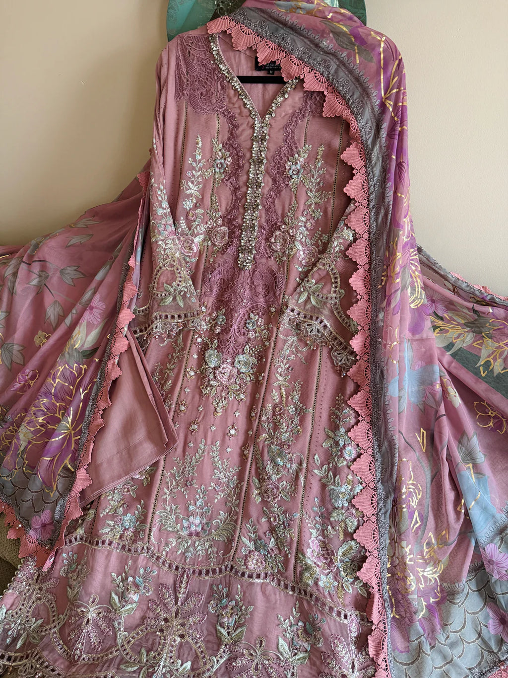 Elaf Heritage Heavy Embroidered Chiffon Festive Ensemble 1313