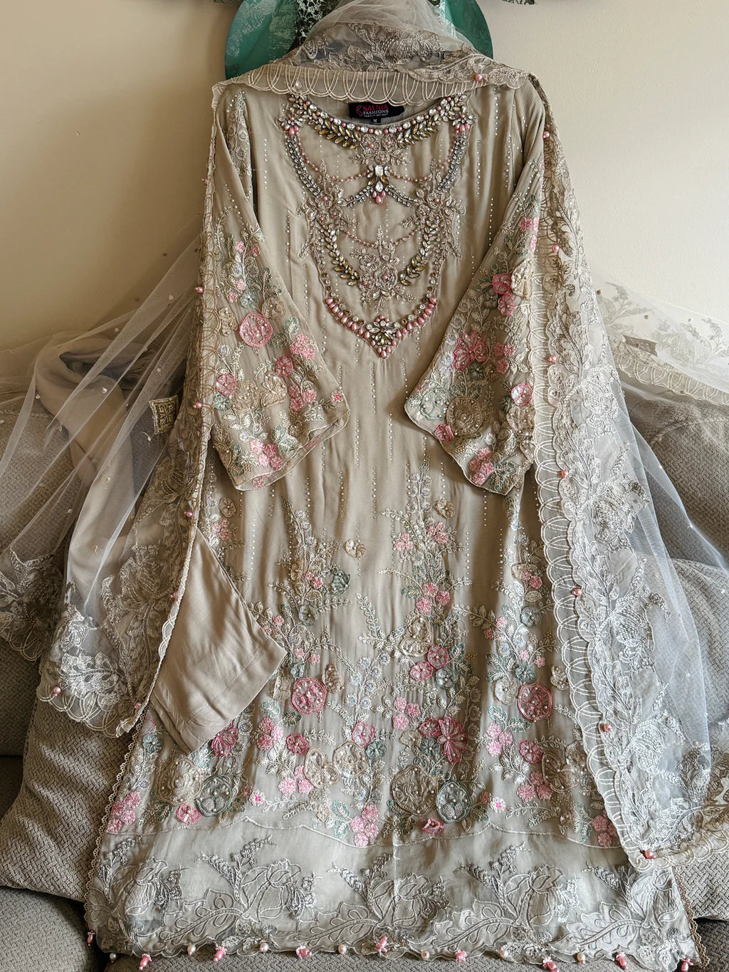 Fahim Heritage Heavy Embroidered Chiffon Festive Ensemble 1313