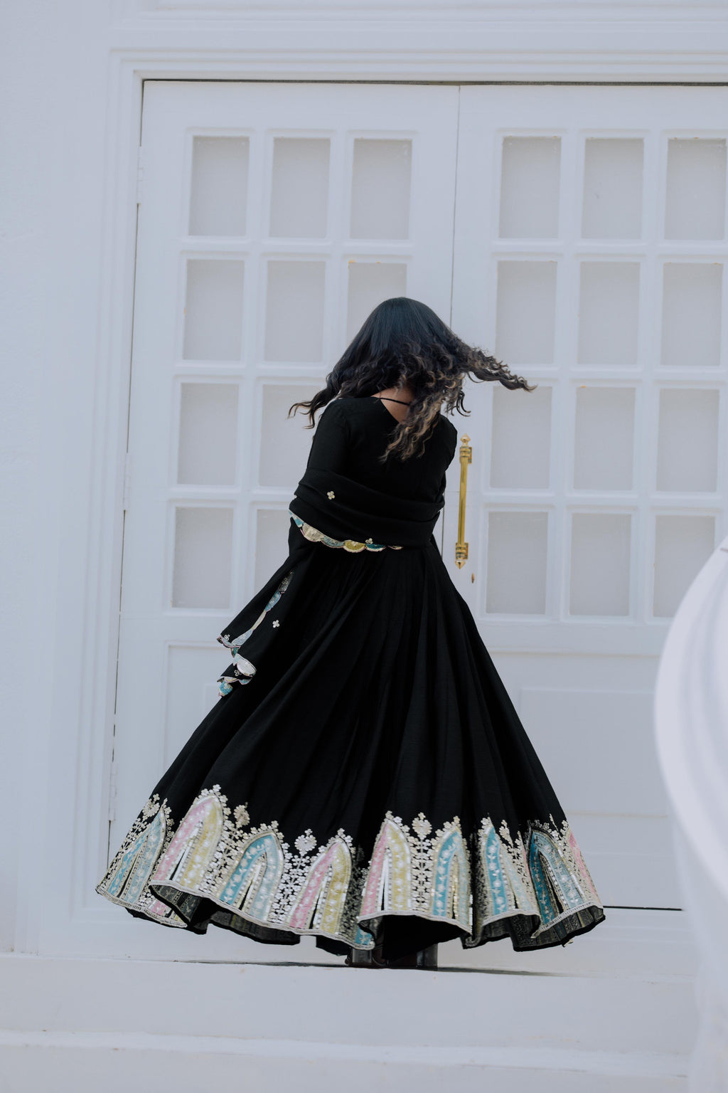 Heavy Designer Chinon Silk Party Wear Gown with Embroidered Dupatta 20345