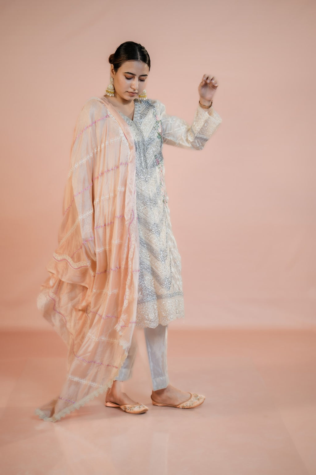 Eva's Silver mix Organza Formal