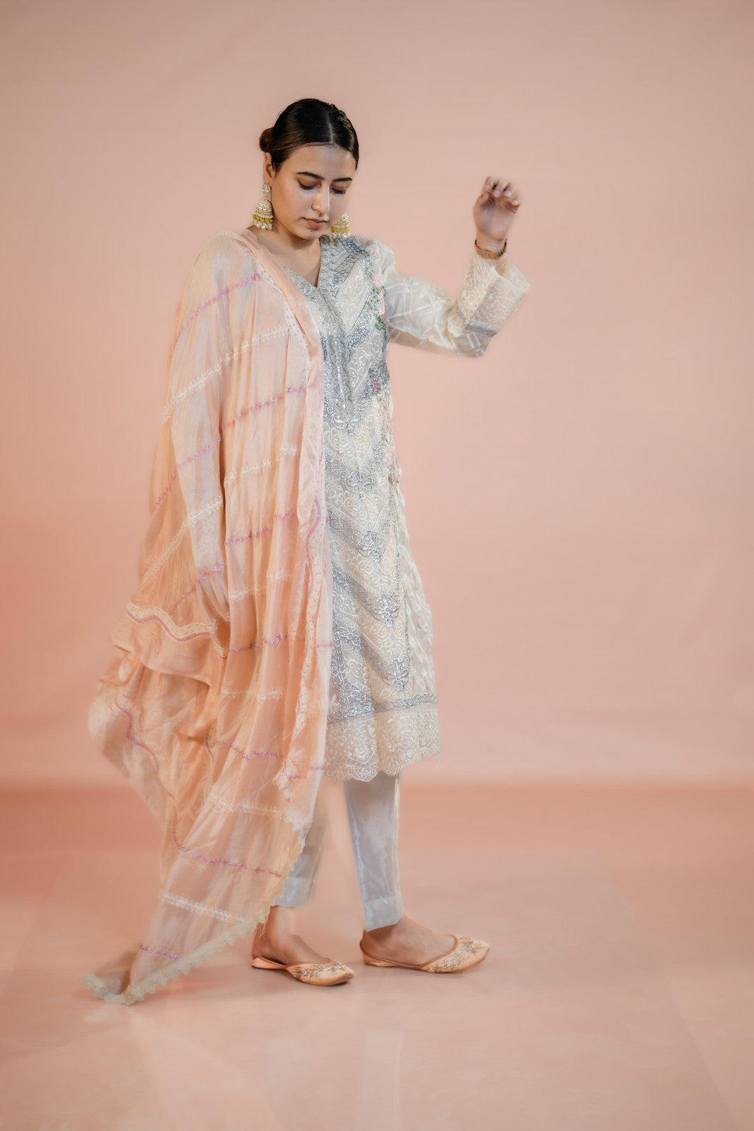 Eva's Silver mix Organza Formal