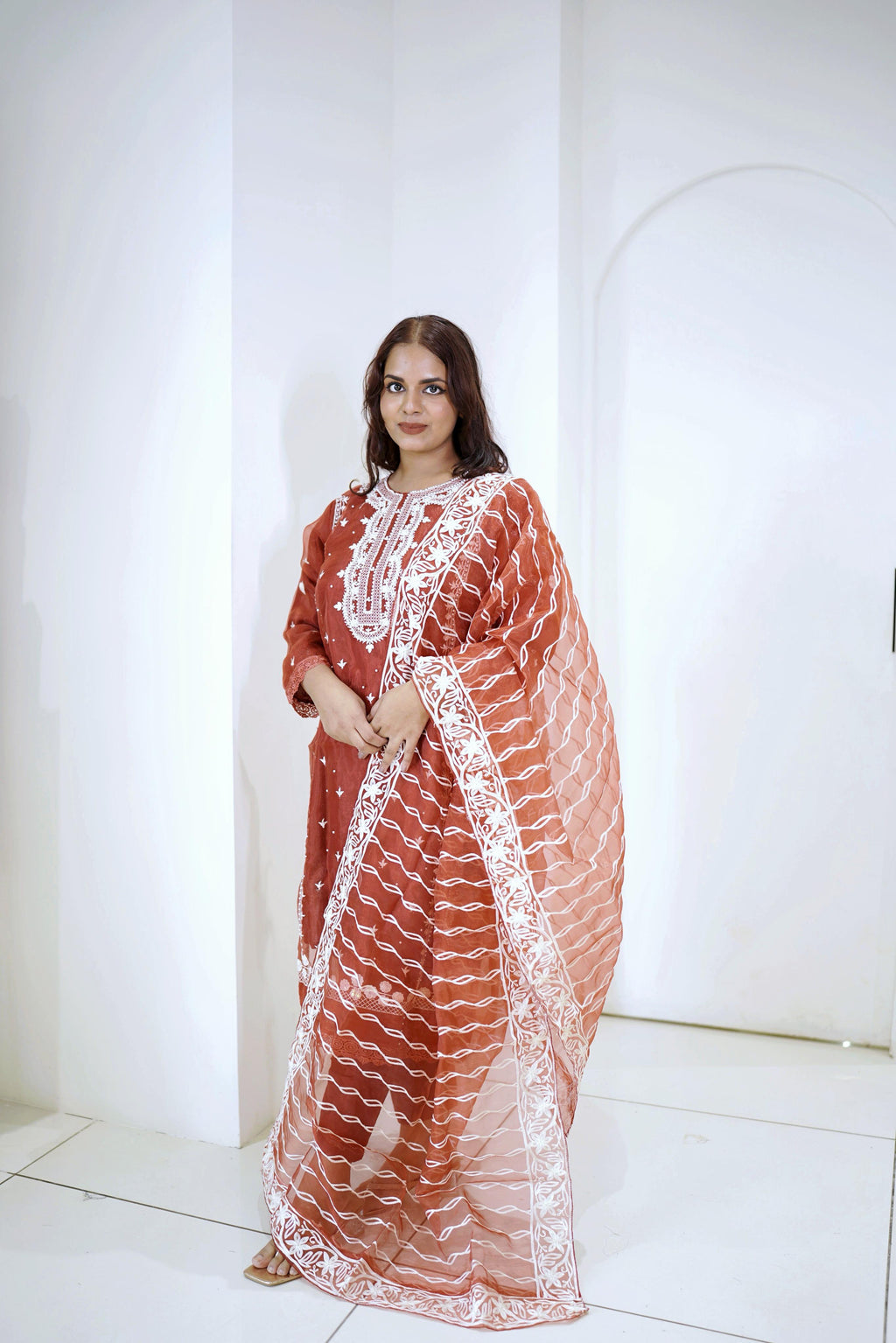 REDDISH ORGANZA FORMAL