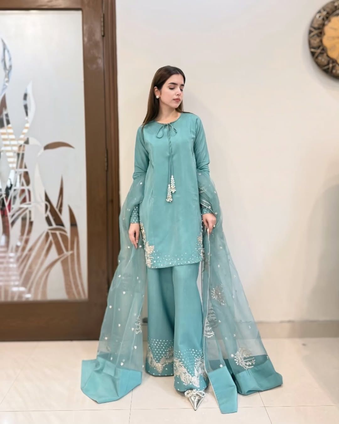 Crepe Radiance – Embroidered Partywear Set