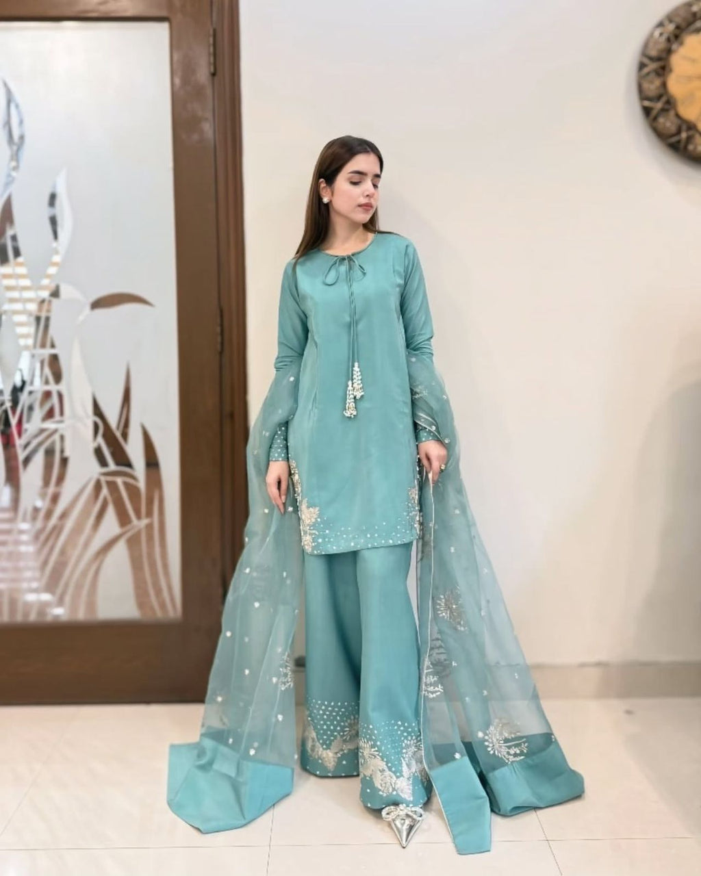 Crepe Radiance – Embroidered Partywear Set
