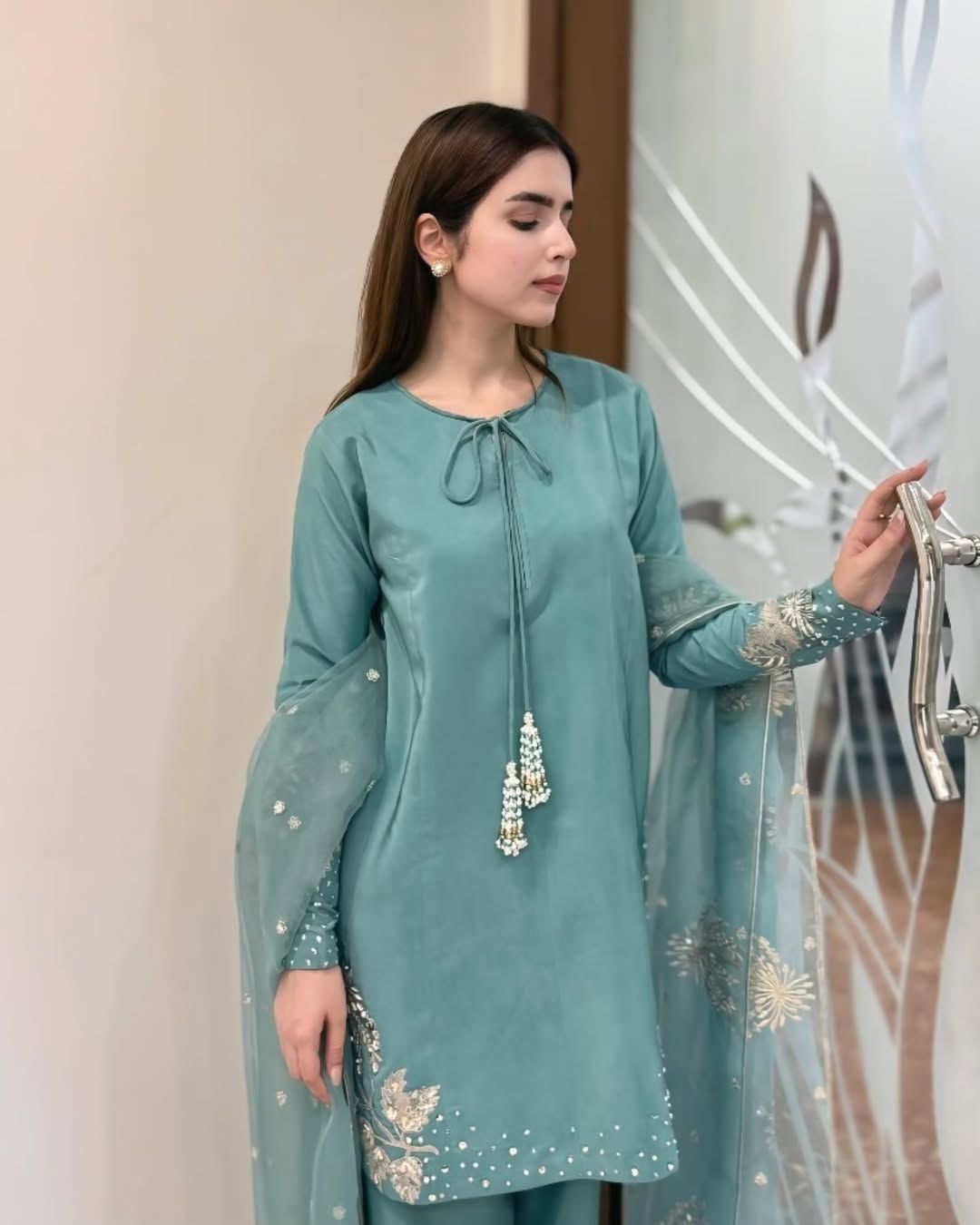 Crepe Radiance – Embroidered Partywear Set