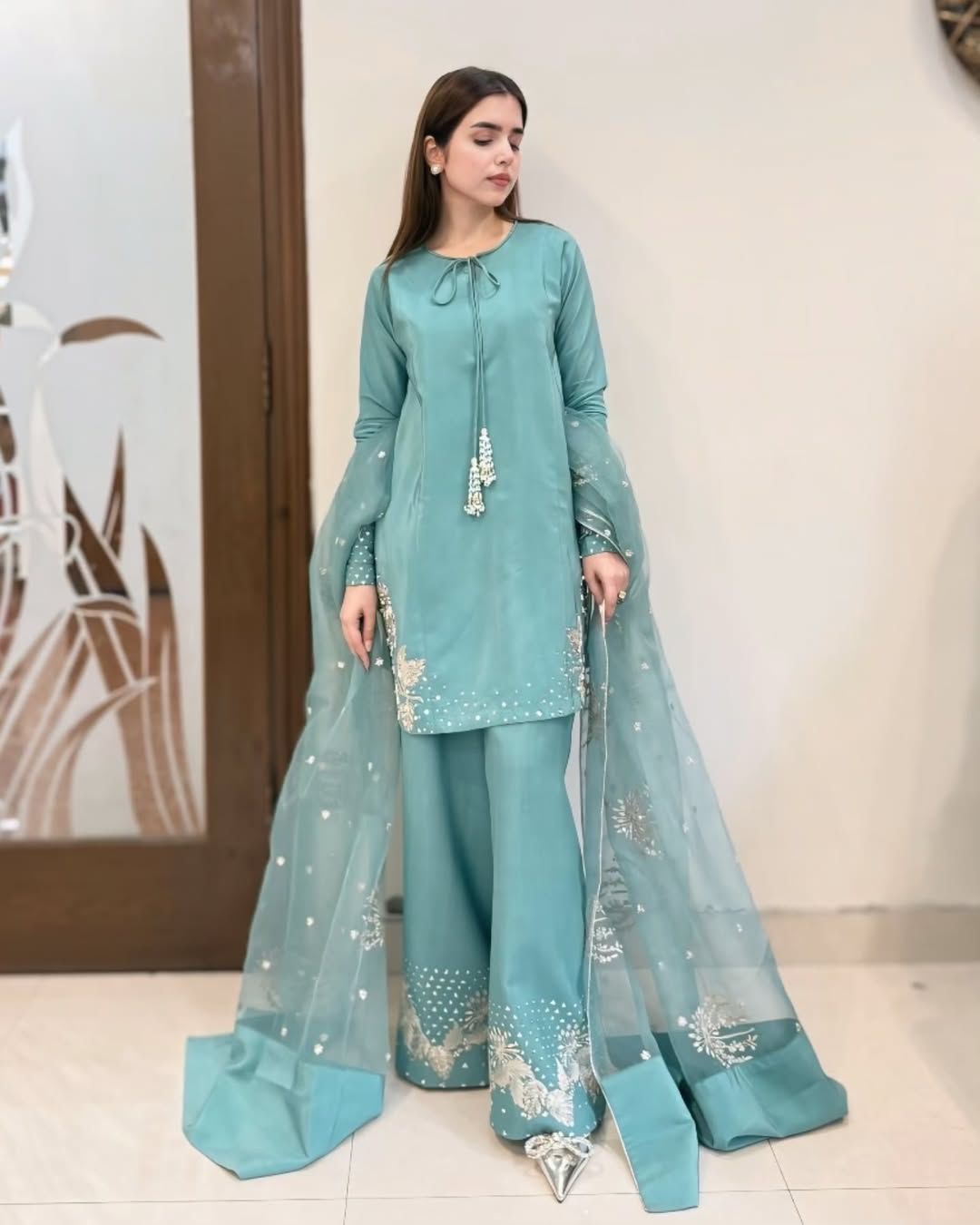 Crepe Radiance – Embroidered Partywear Set