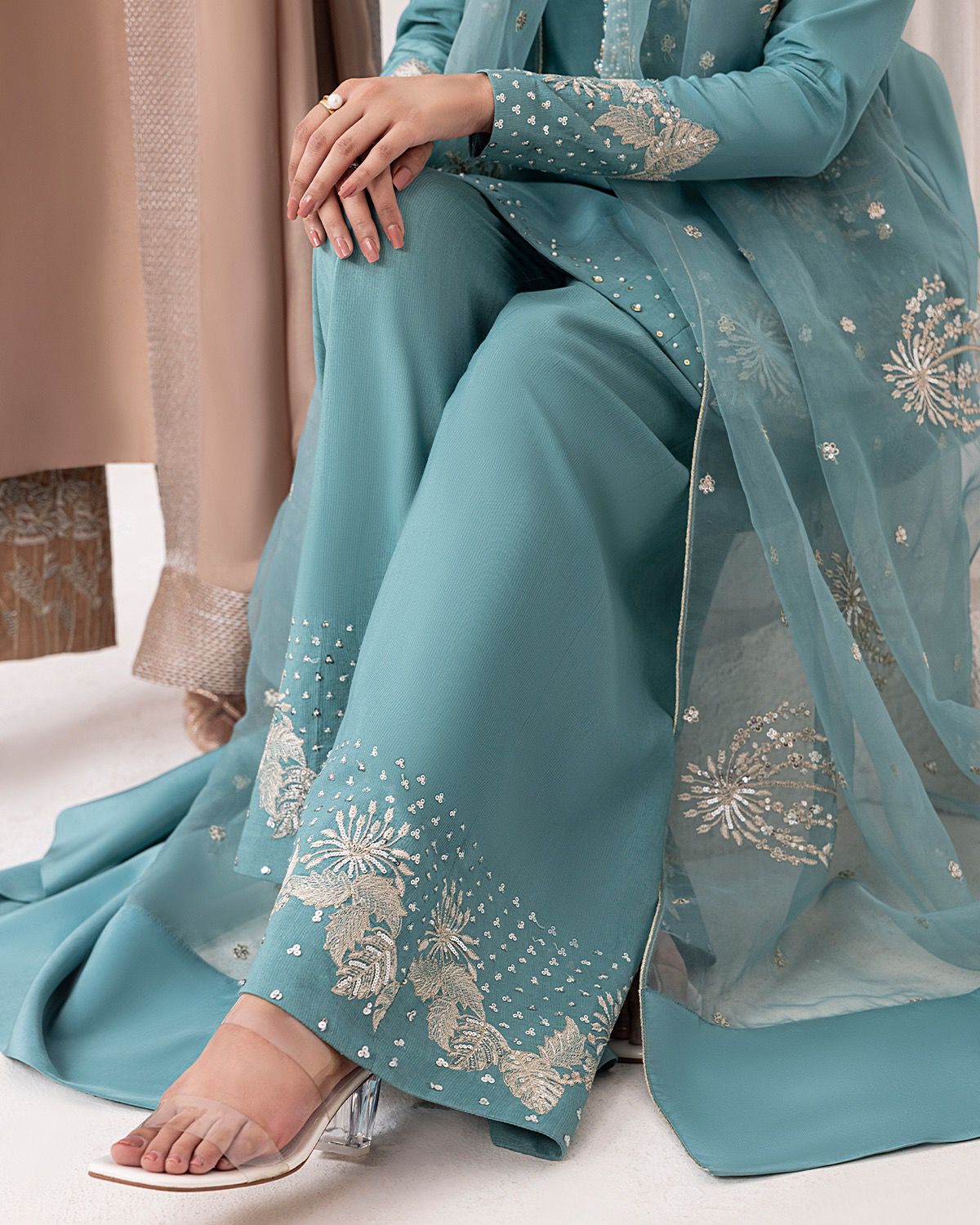 Crepe Radiance – Embroidered Partywear Set