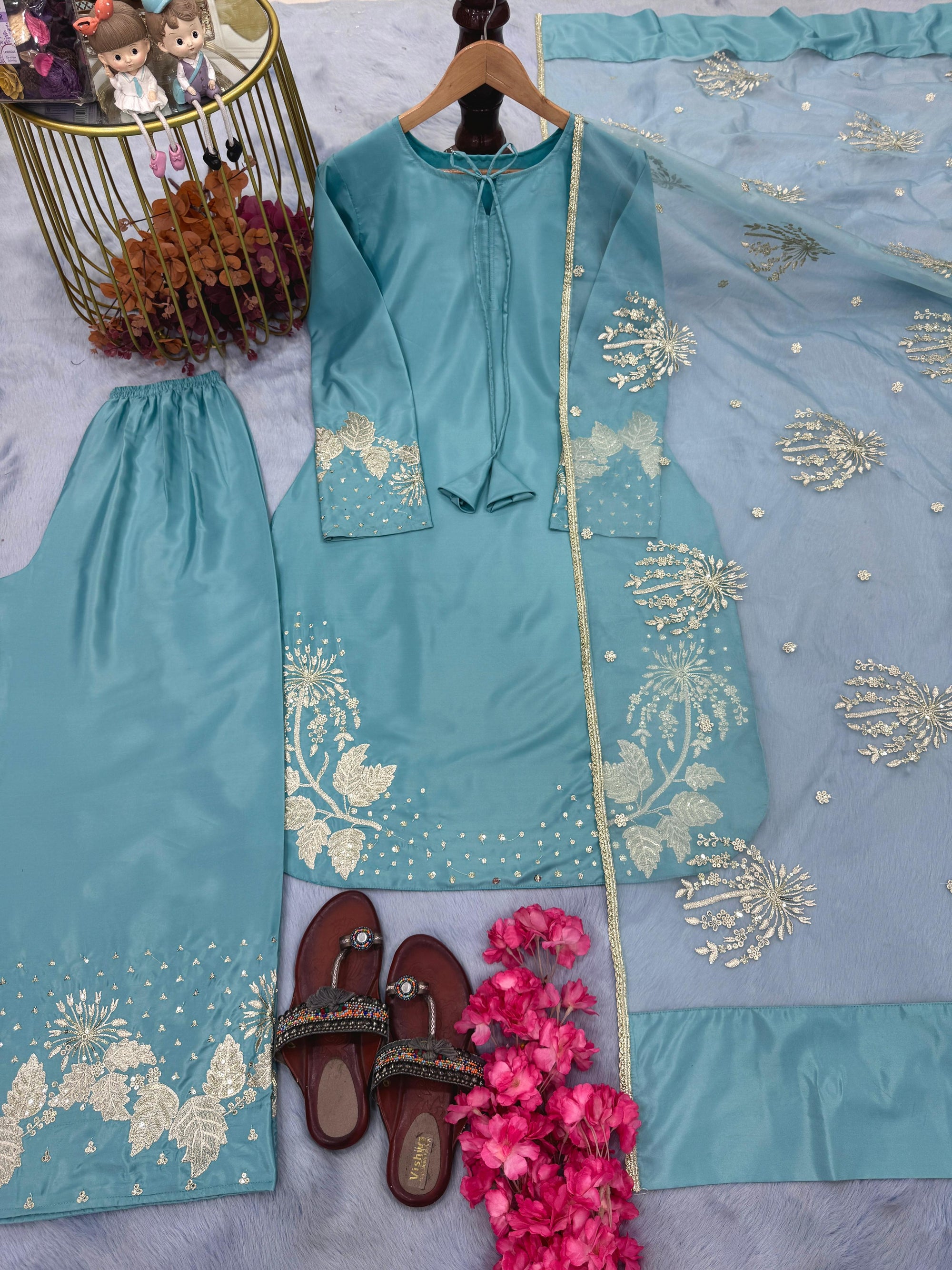 Crepe Radiance – Embroidered Partywear Set