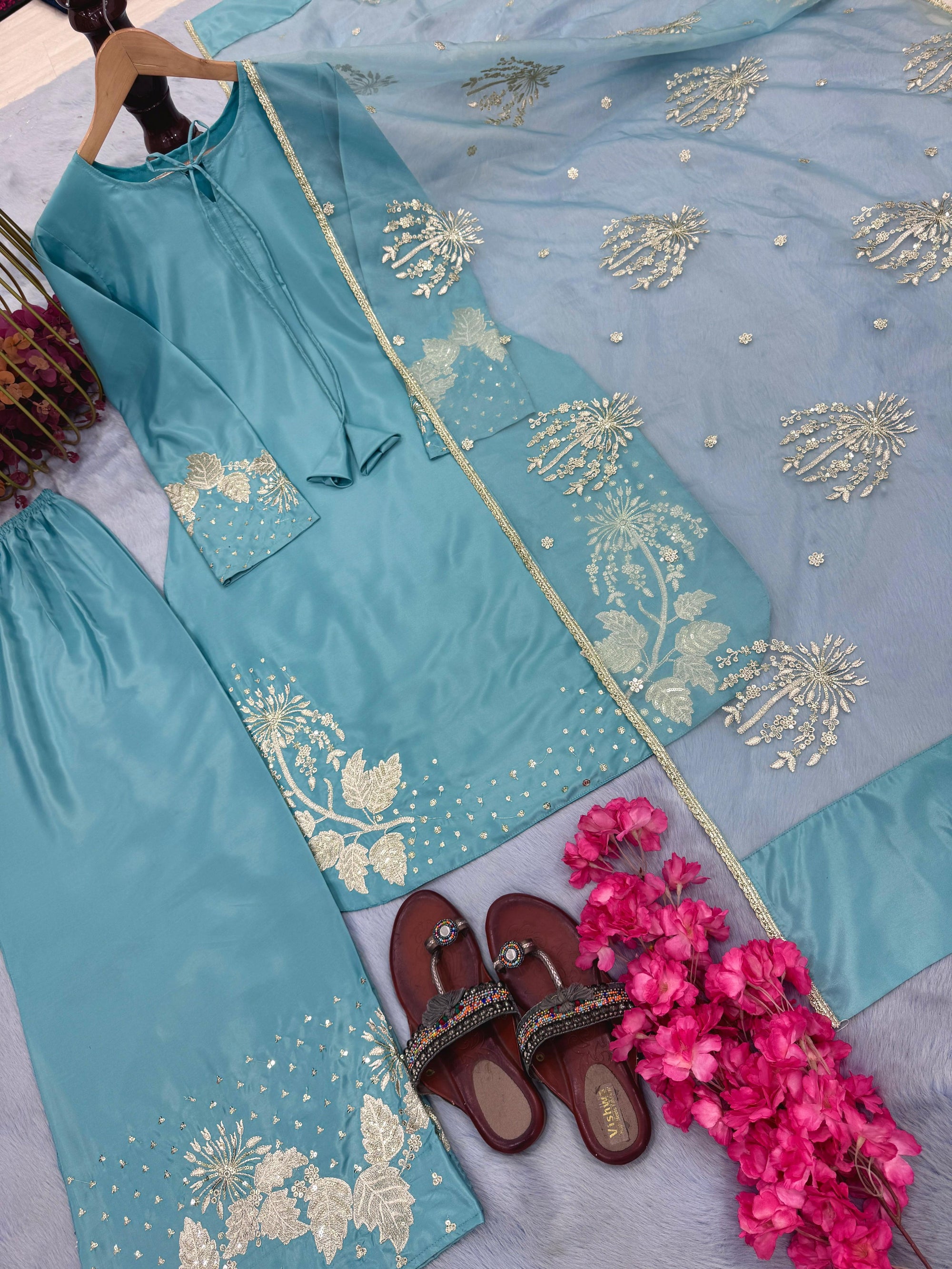Crepe Radiance – Embroidered Partywear Set