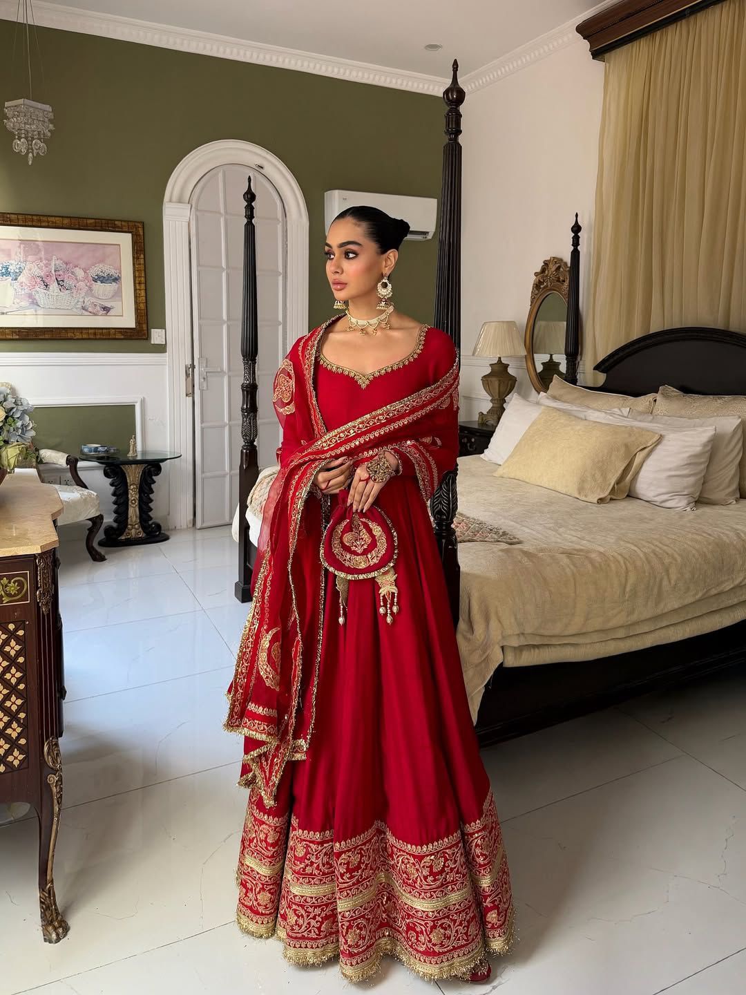 EVAS Royal Red Zari Ensemble