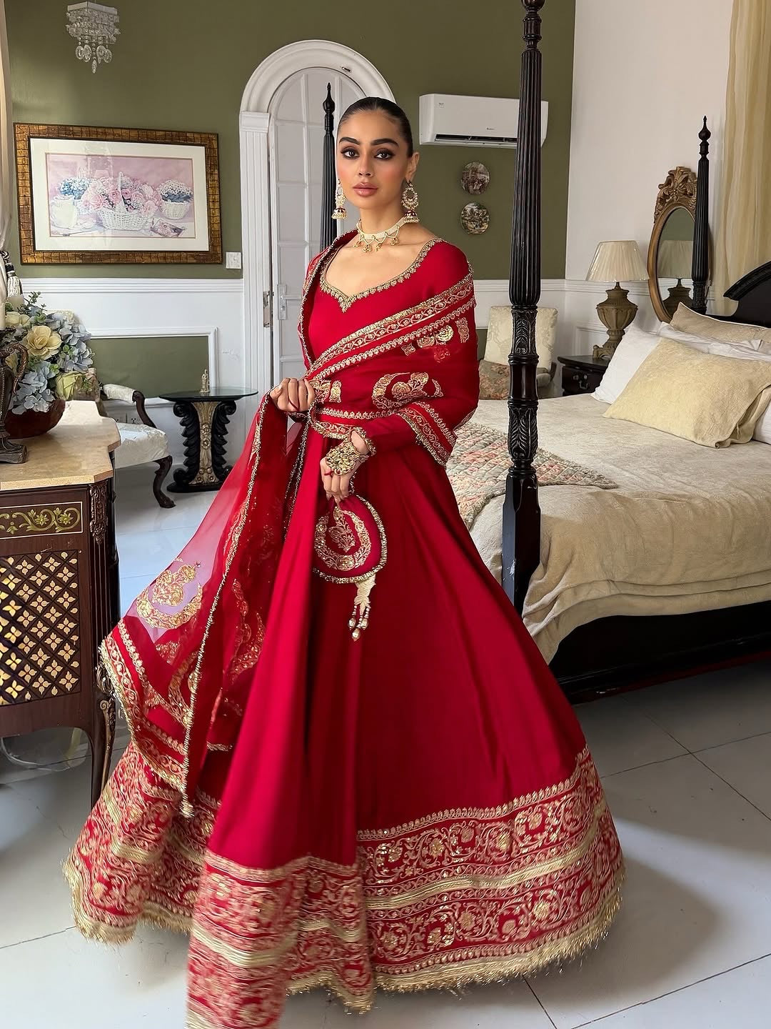 EVAS Royal Red Zari Ensemble