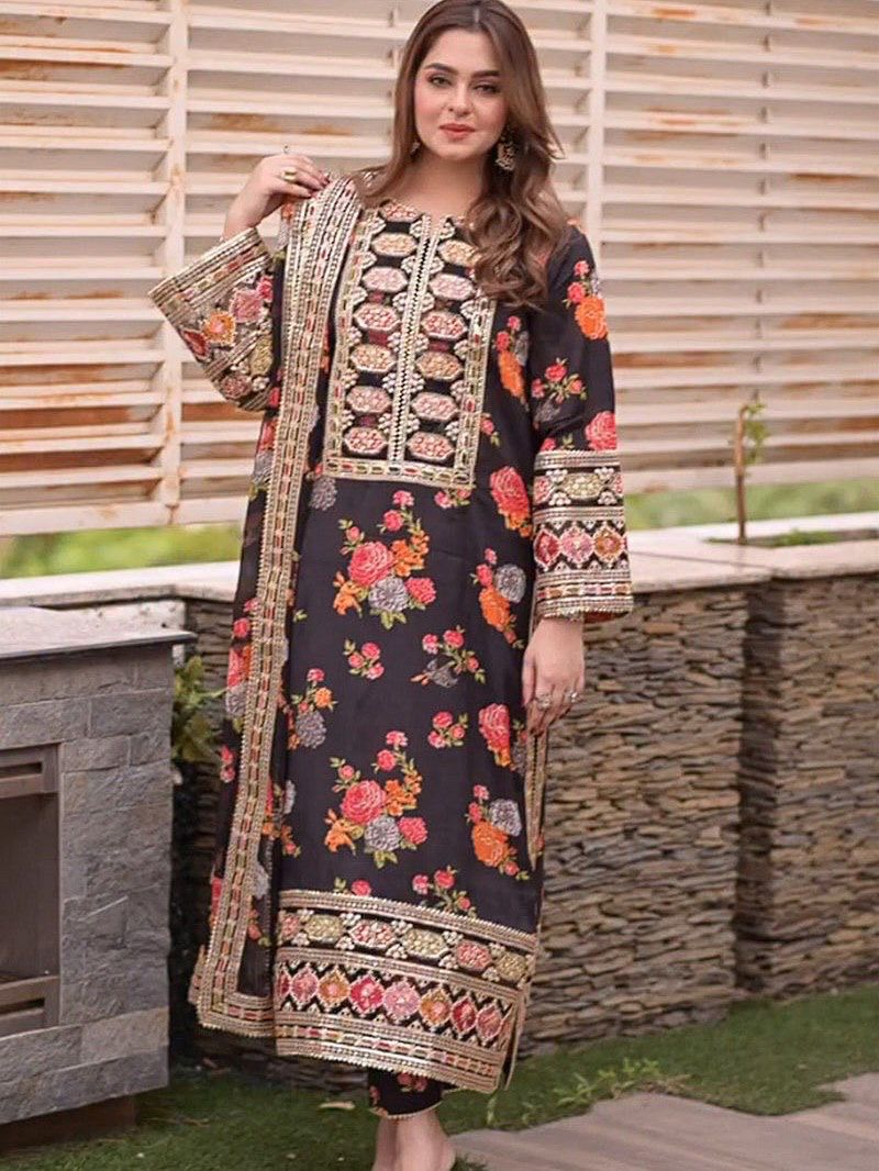 Festive Luxe Chinon Silk Suit