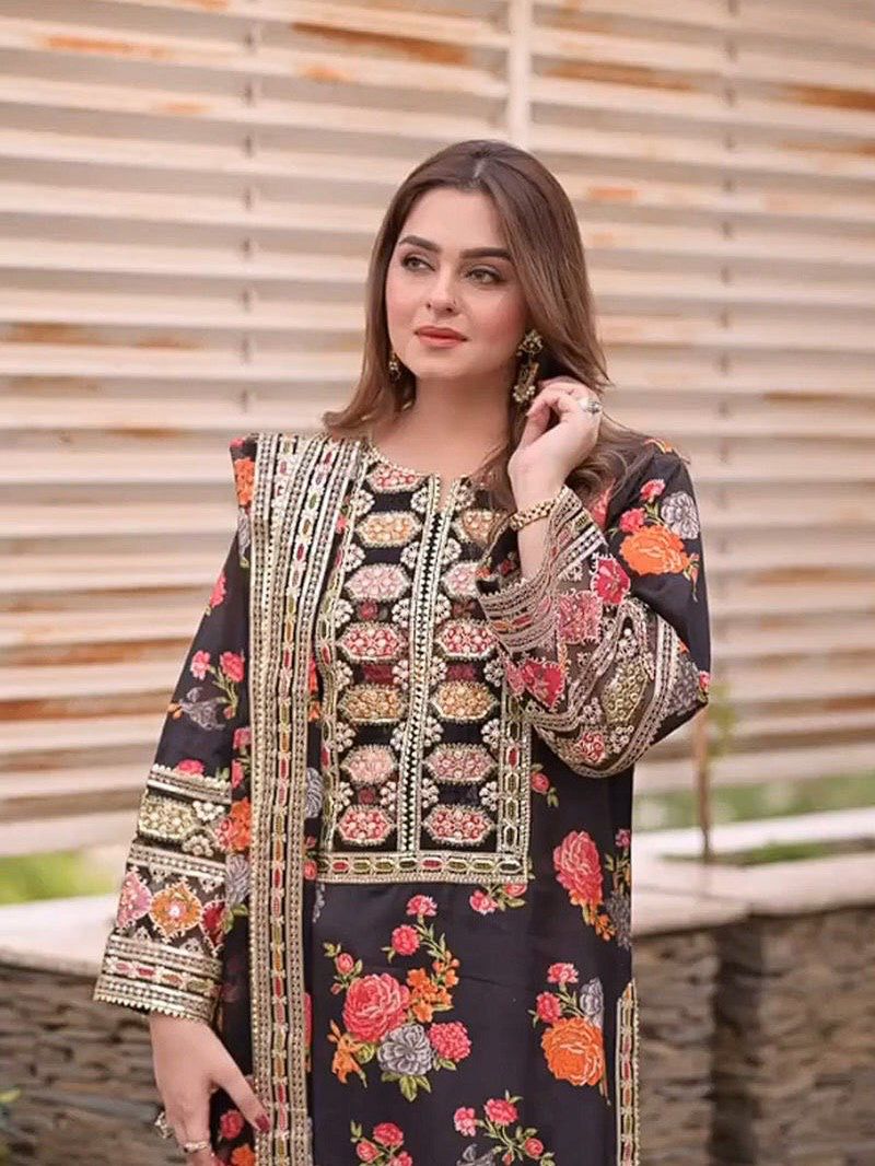 Festive Luxe Chinon Silk Suit