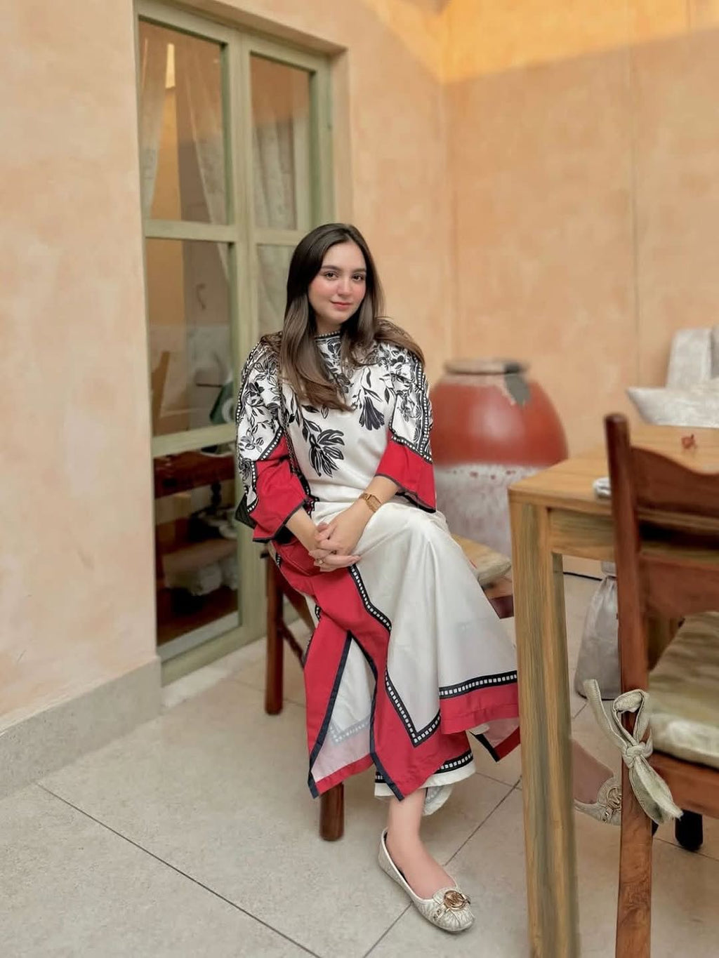 Classic Grace Malai Satin Outfit with Chiffon Dupatta 4677