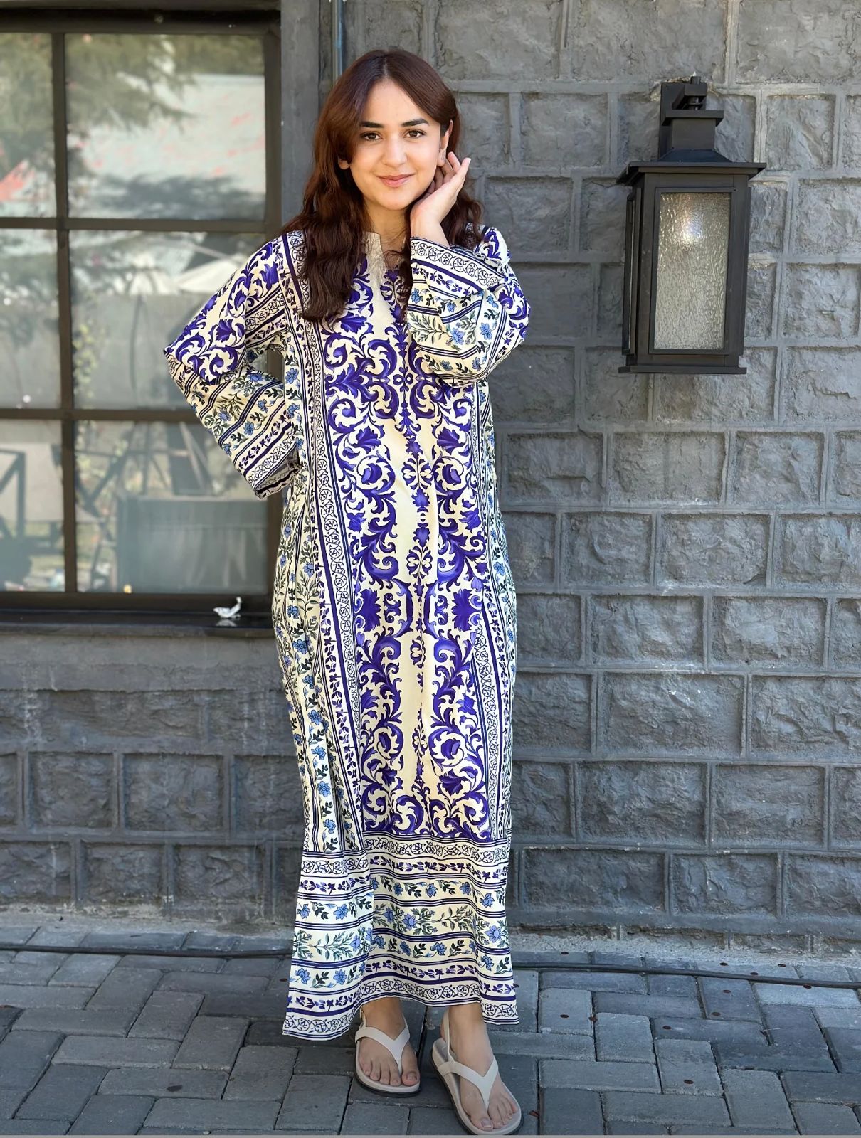 Azure Muse – Premium Imported Silk Kaftan 1414