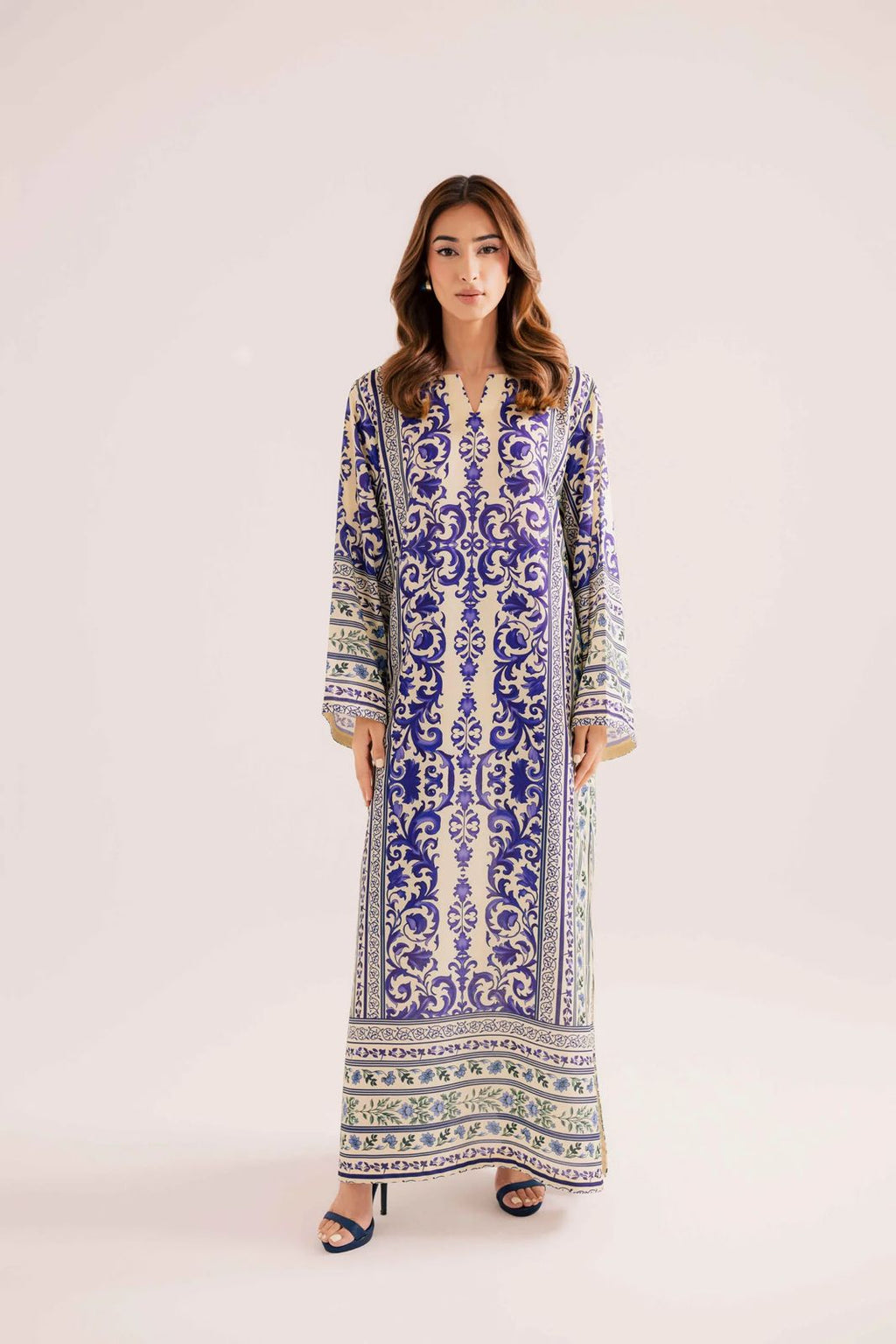 Azure Muse – Premium Imported Silk Kaftan 1414