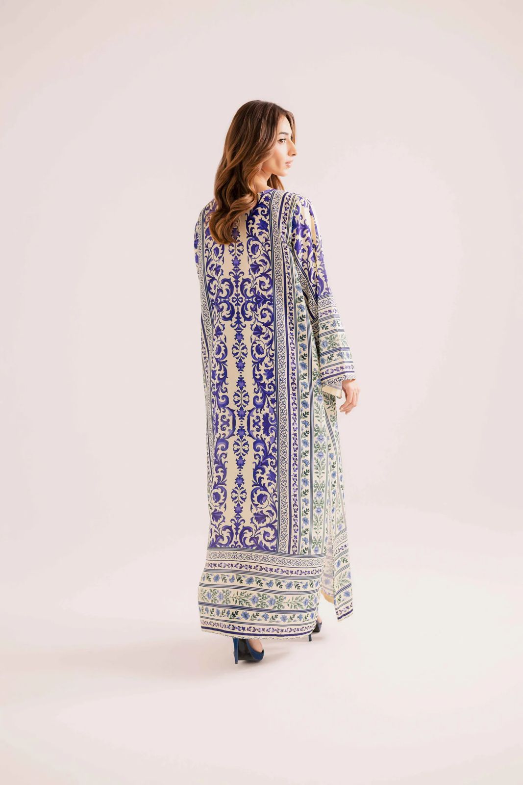 Azure Muse – Premium Imported Silk Kaftan 1414