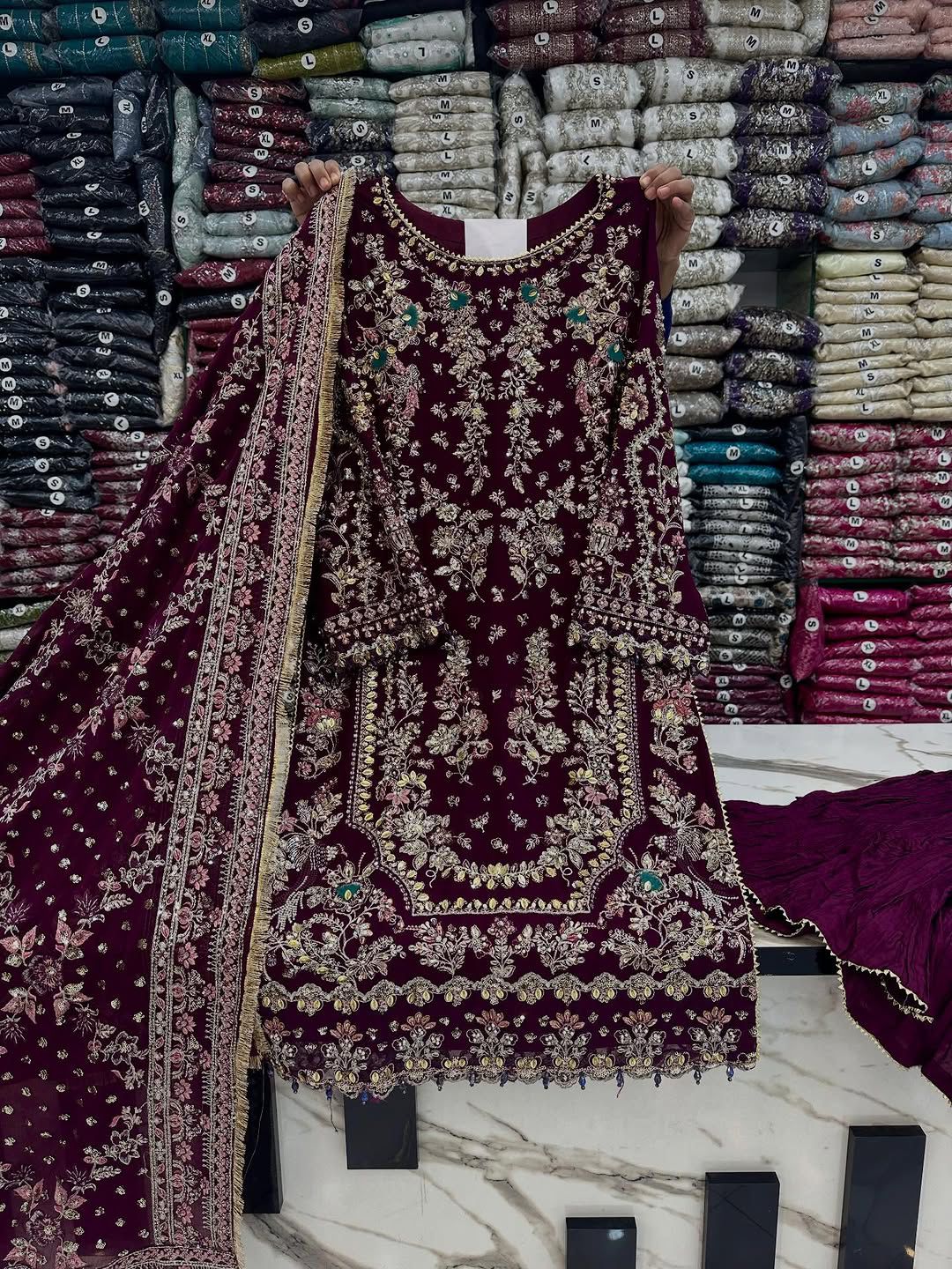 Regal Heritage Heavy Embroidered Chiffon Festive Ensemble 1313