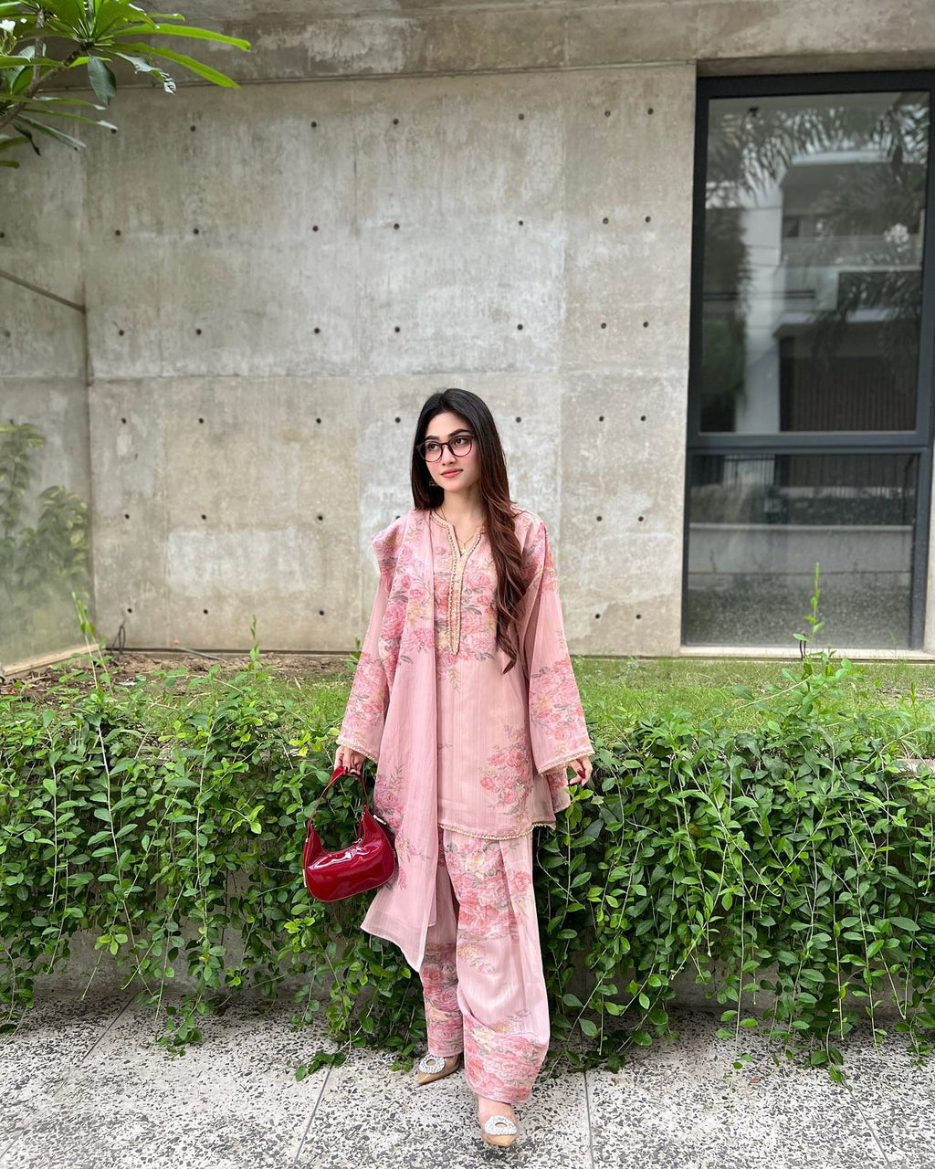 Midnight Rose Pure Georgette Farshi Salwar Set 1342