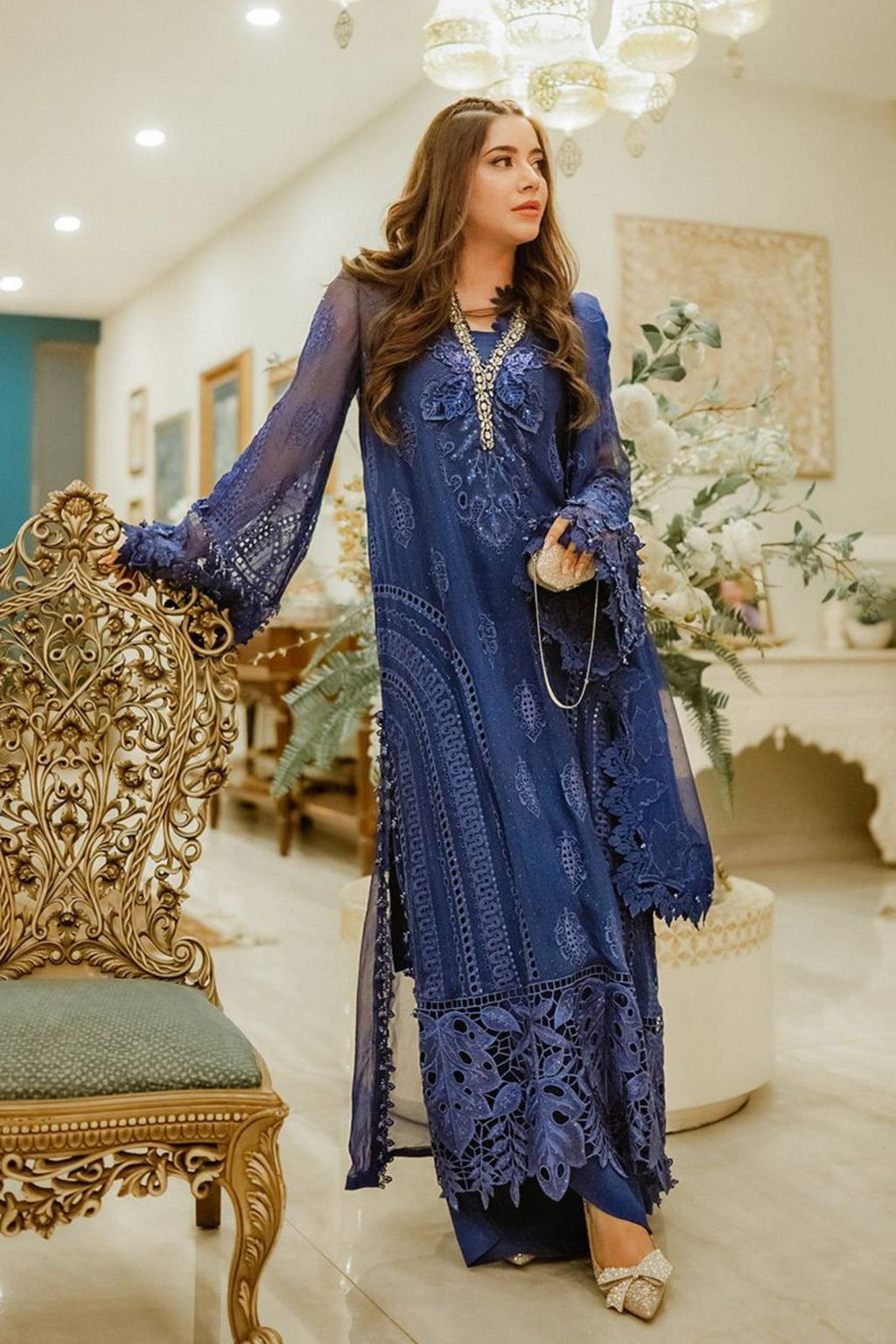 Royal midnight chiffon Chiffon Ensemble 1791