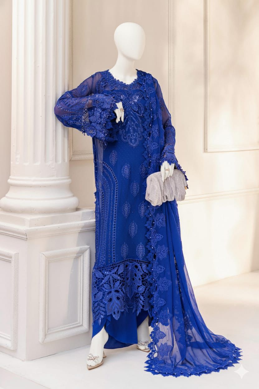 Royal midnight chiffon Chiffon Ensemble 1791