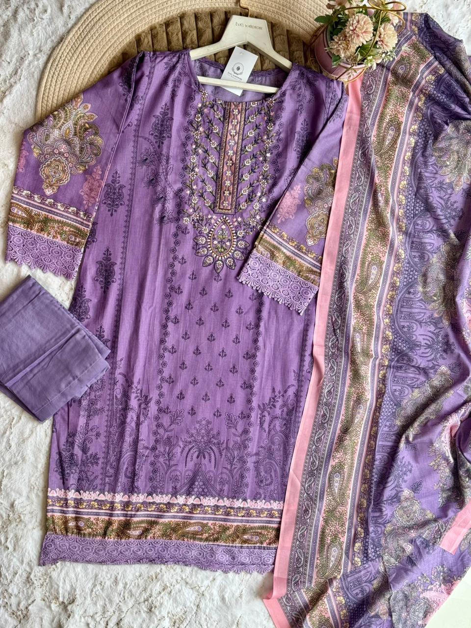Lavender Paisley Cotton Ensemble 1315
