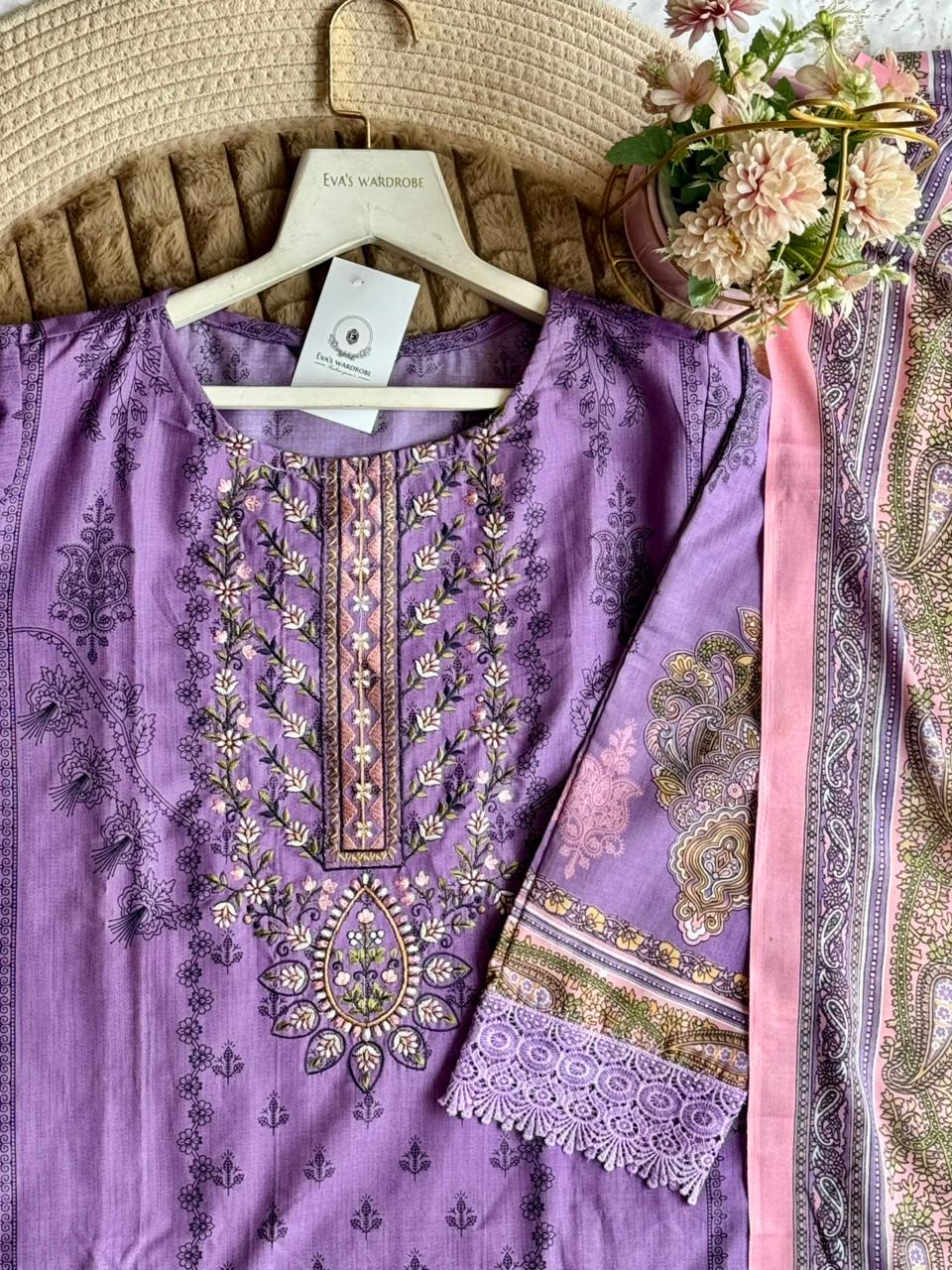 Lavender Paisley Cotton Ensemble 1315