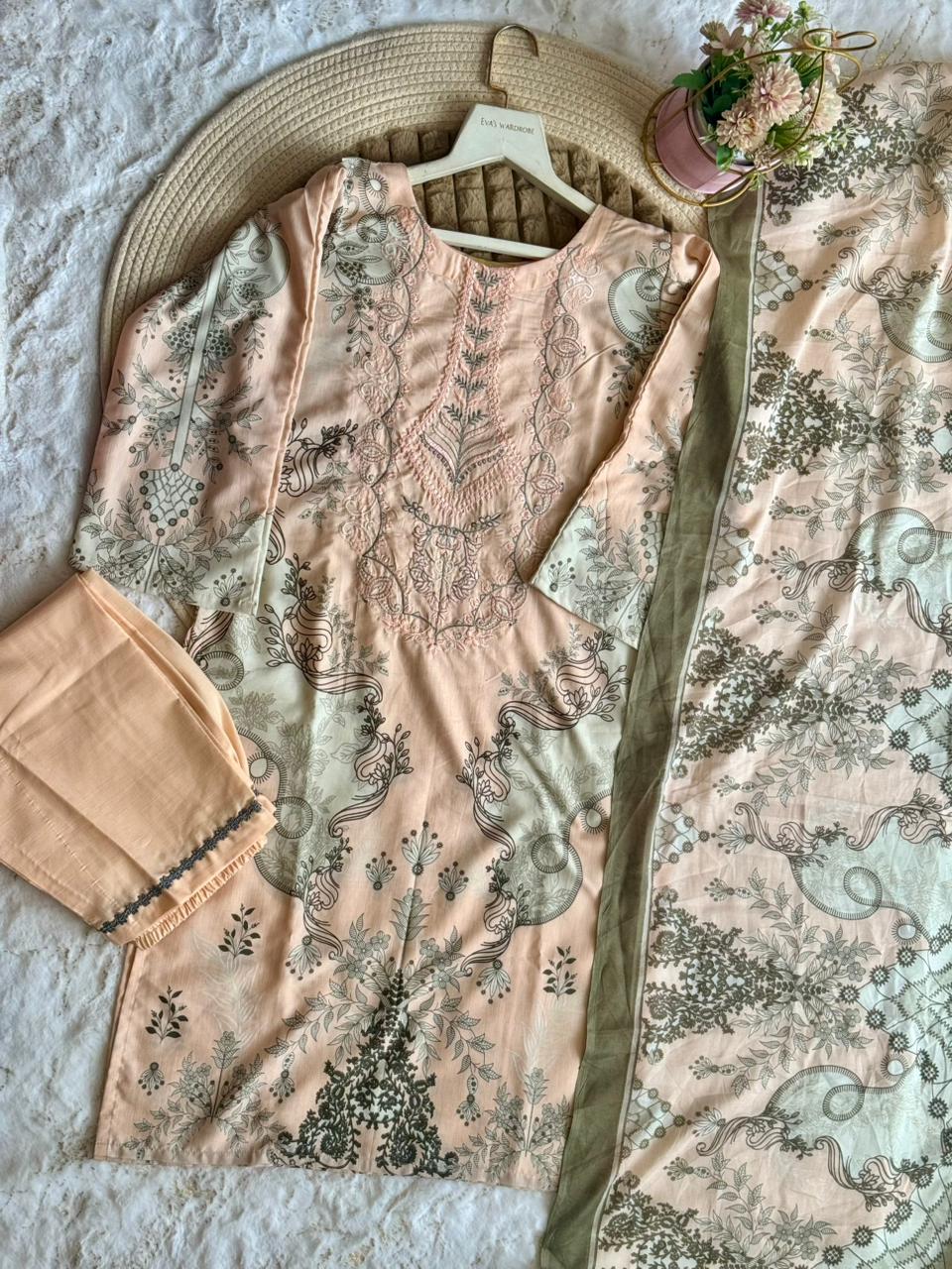 Peach Sage Cotton Ensemble 1342