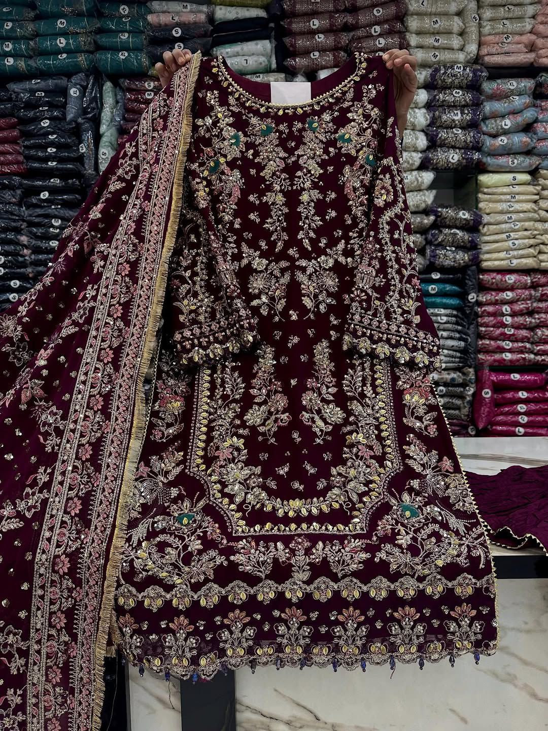 Regal Heritage Heavy Embroidered Chiffon Festive Ensemble 1313