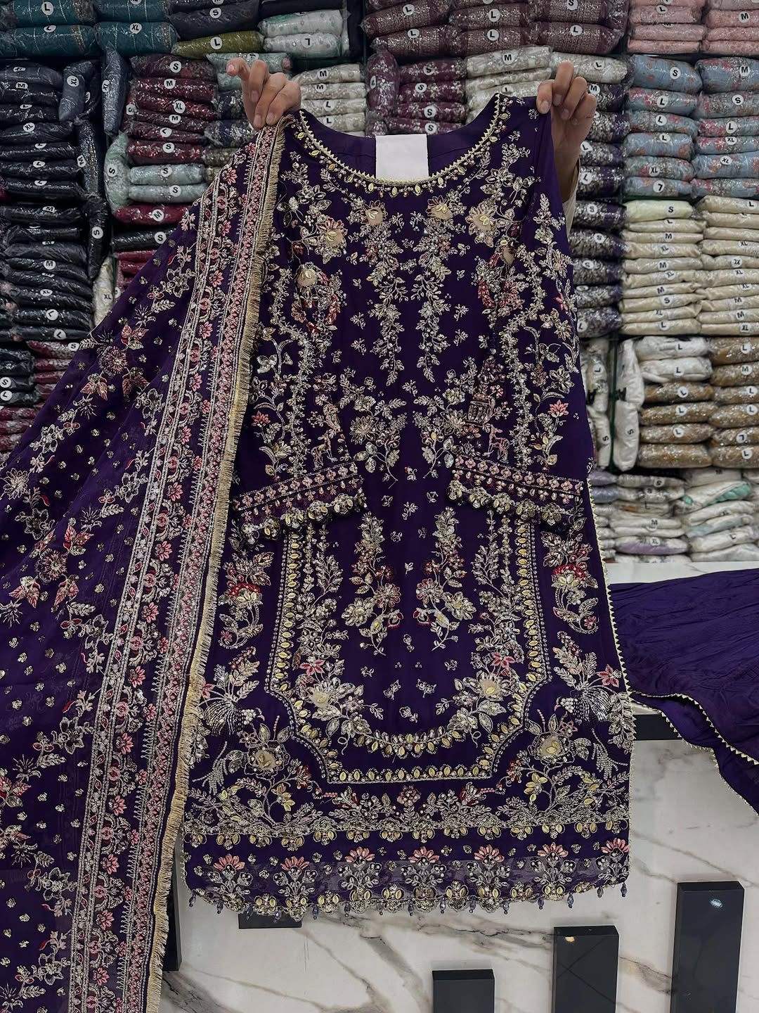 Regal Heritage Heavy Embroidered Chiffon Festive Ensemble 1313