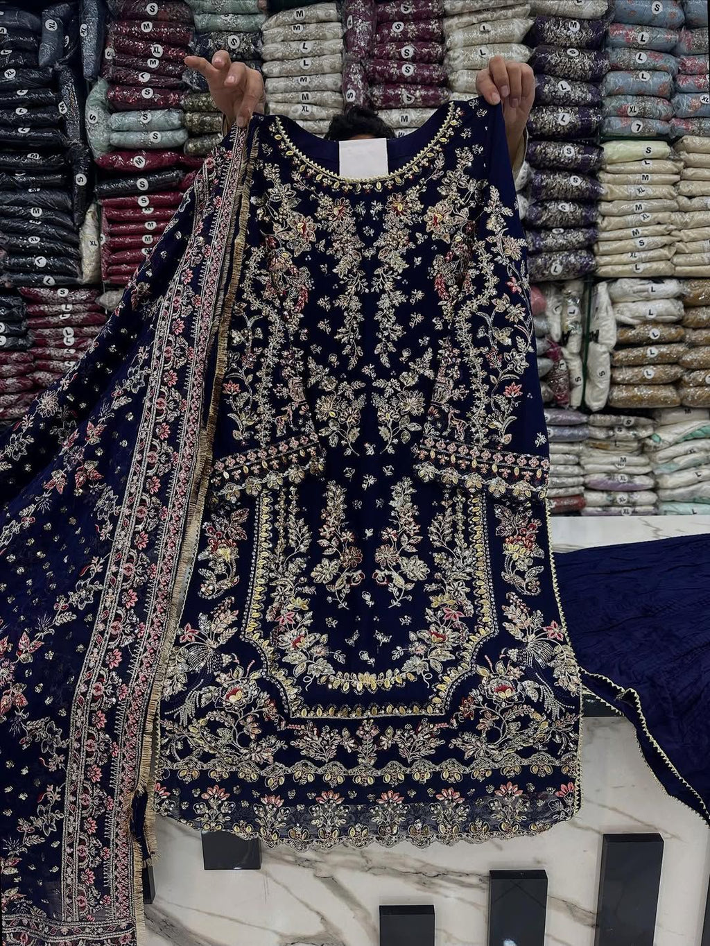 Regal Heritage Heavy Embroidered Chiffon Festive Ensemble 1313