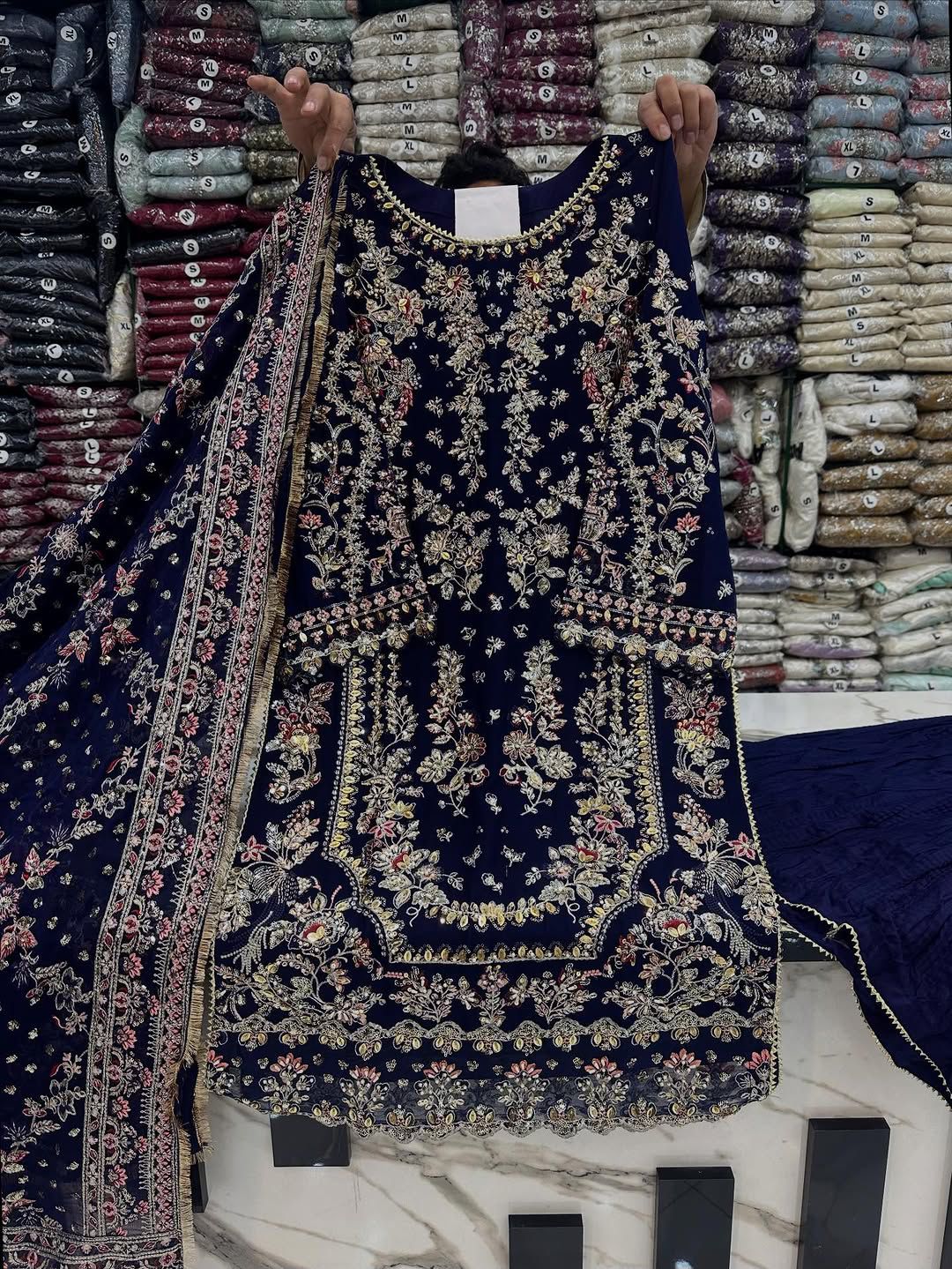 Regal Heritage Heavy Embroidered Chiffon Festive Ensemble 1313