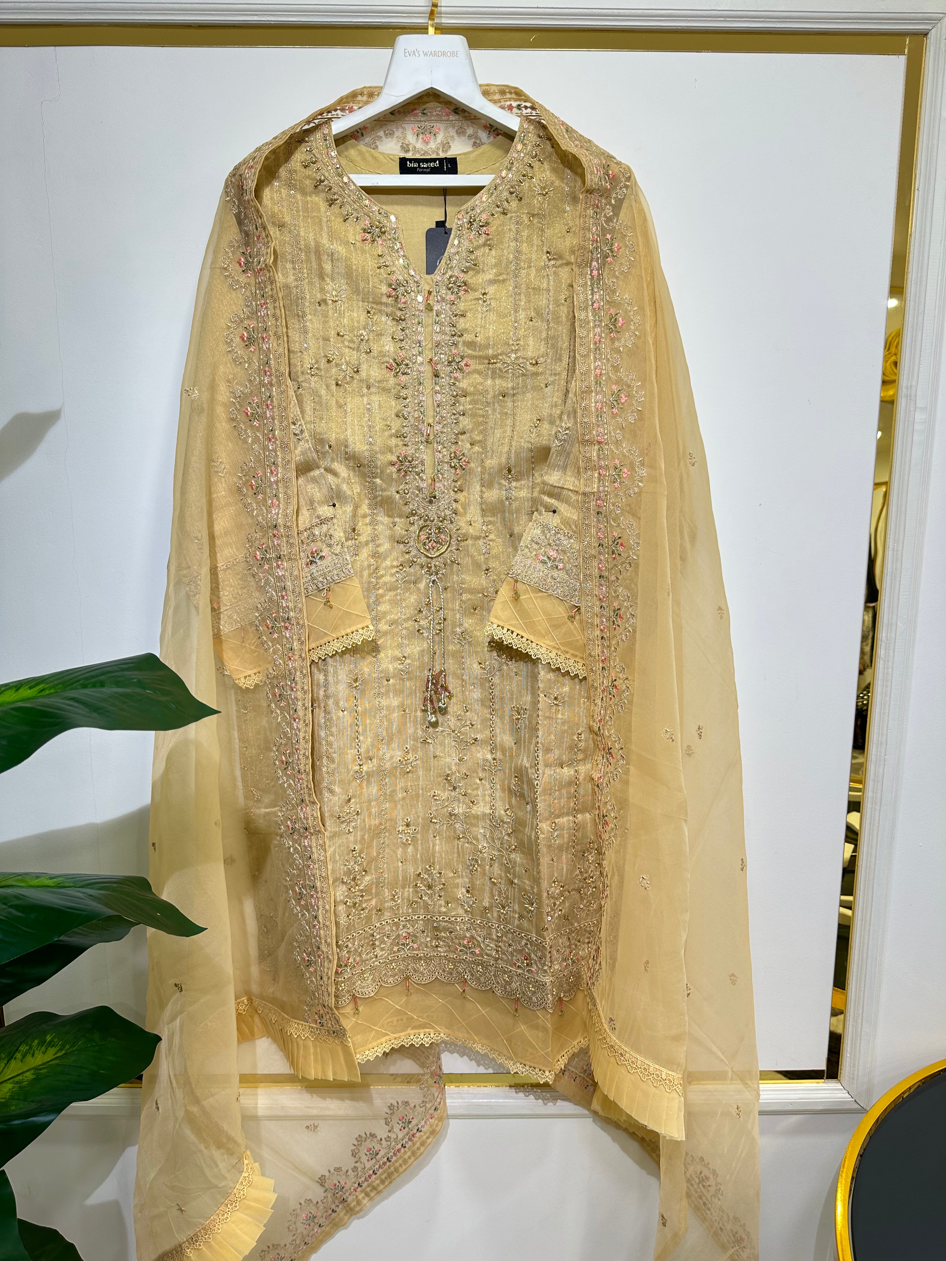 Binsaeed orginal Organza Formal Suit