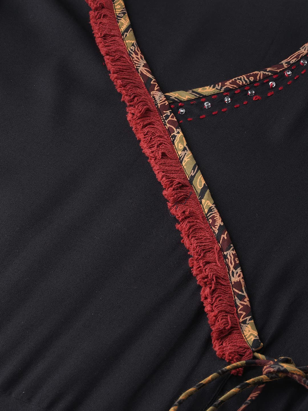 Evas Women's Rayon Printed Angrakha Kurta